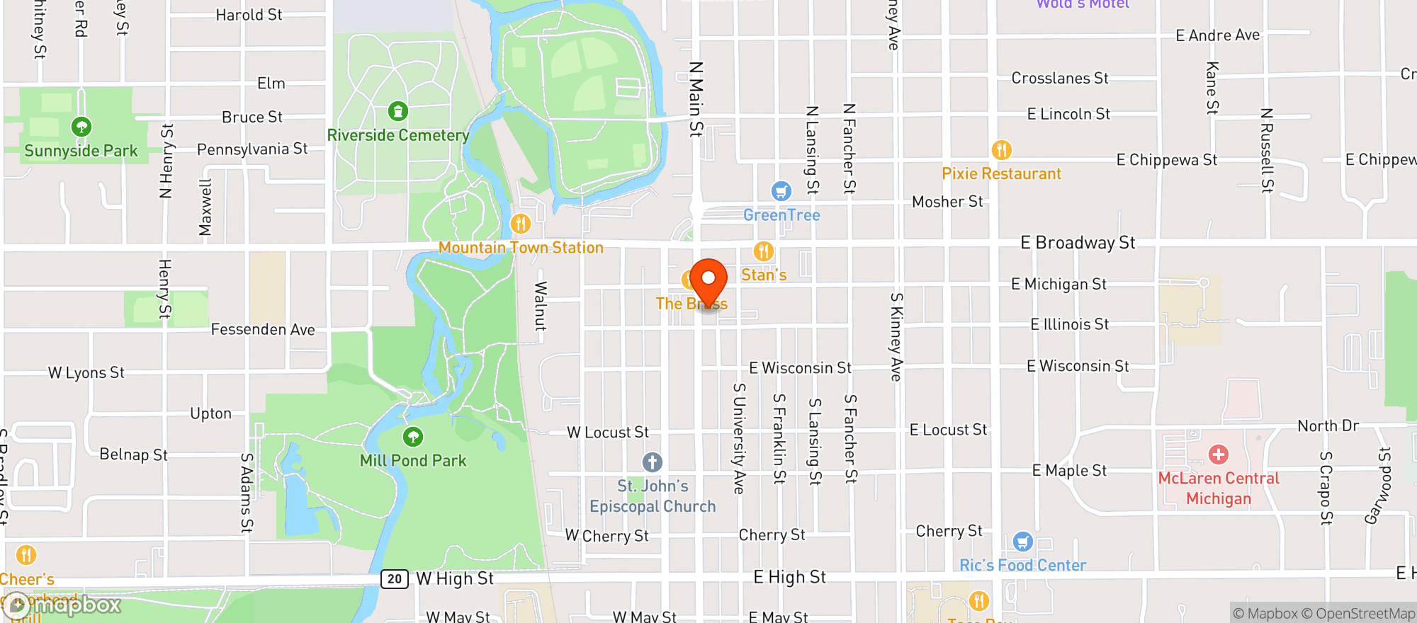 Map showing BIRD BAR & GRILL