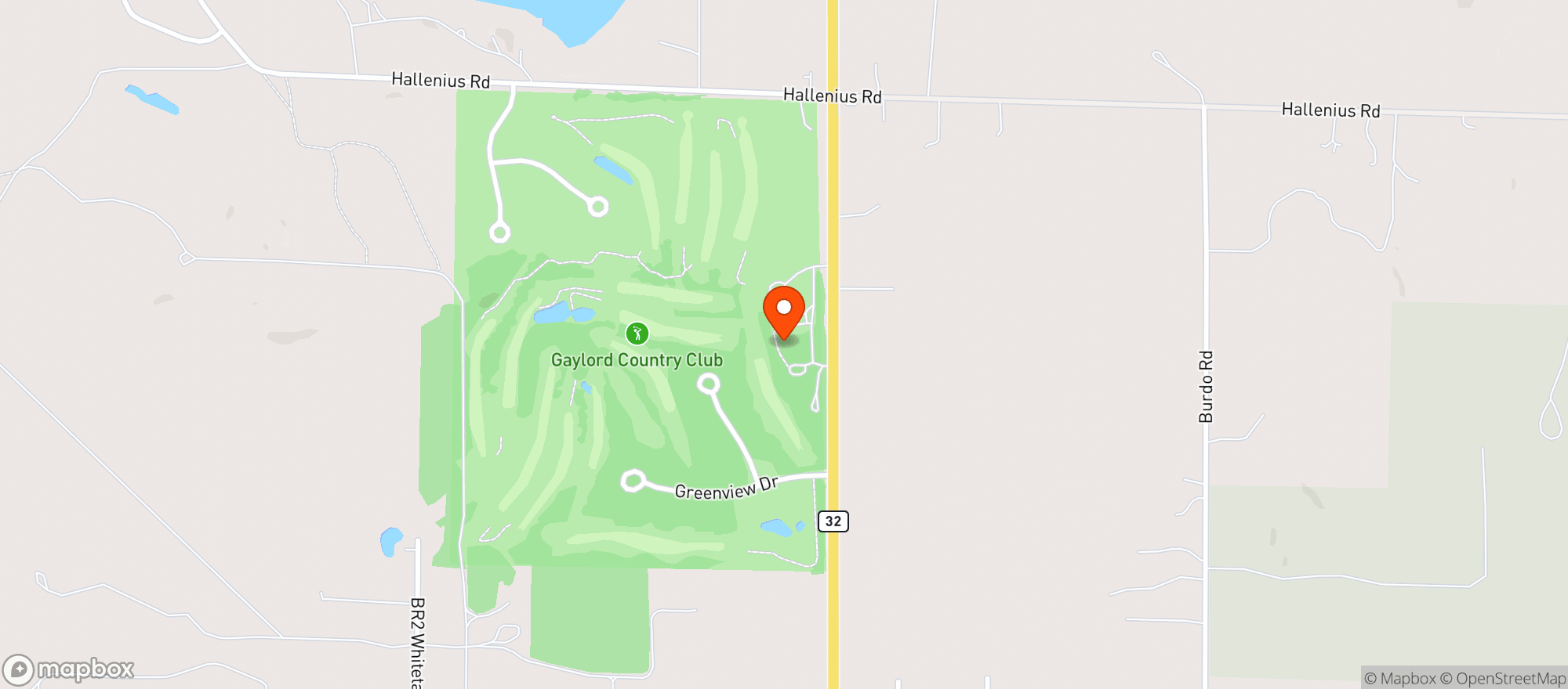 Map showing Gaylord Country Club