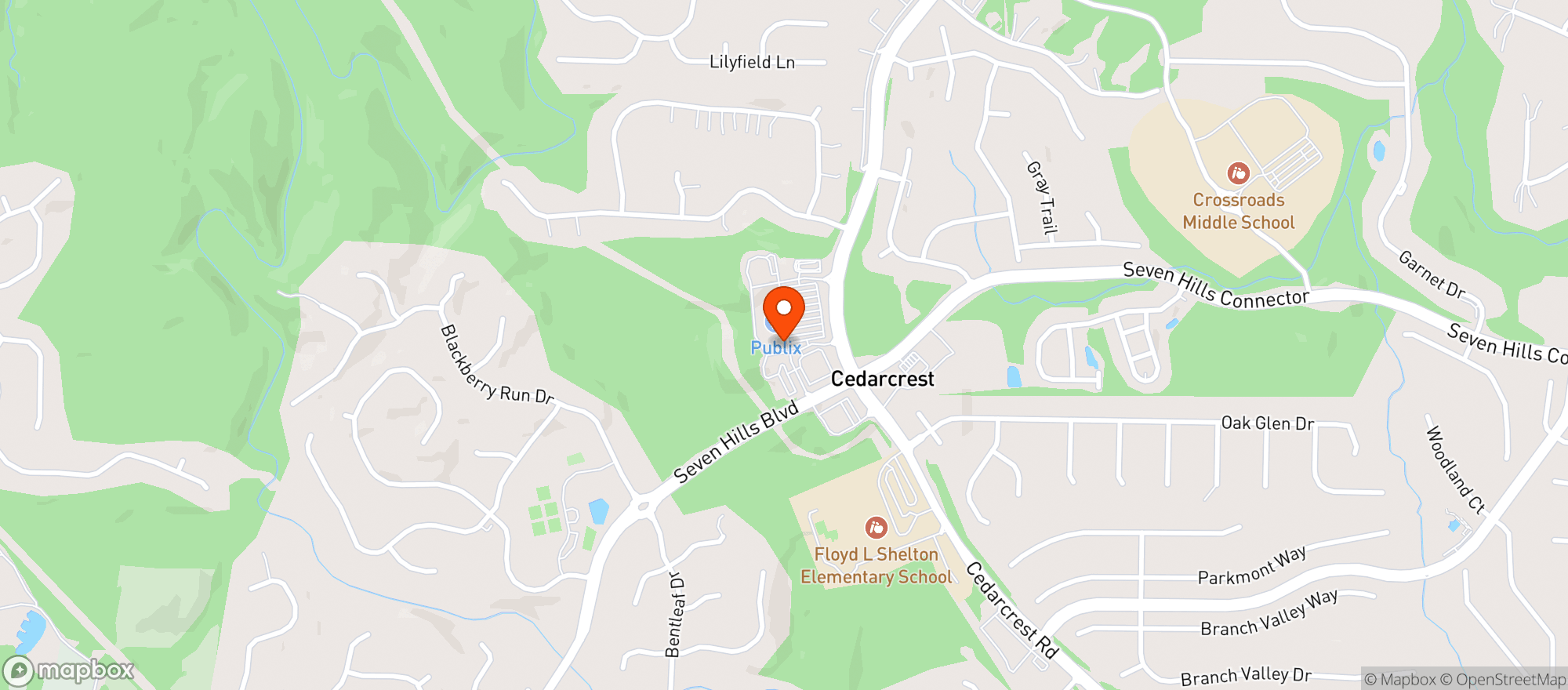 Map showing Publix Super Market #1184