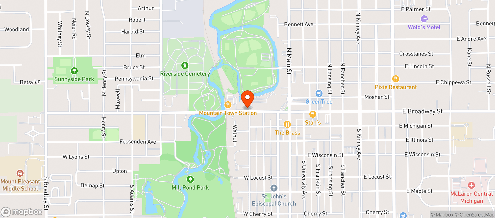 Map showing Greentree Cooperative Grocery