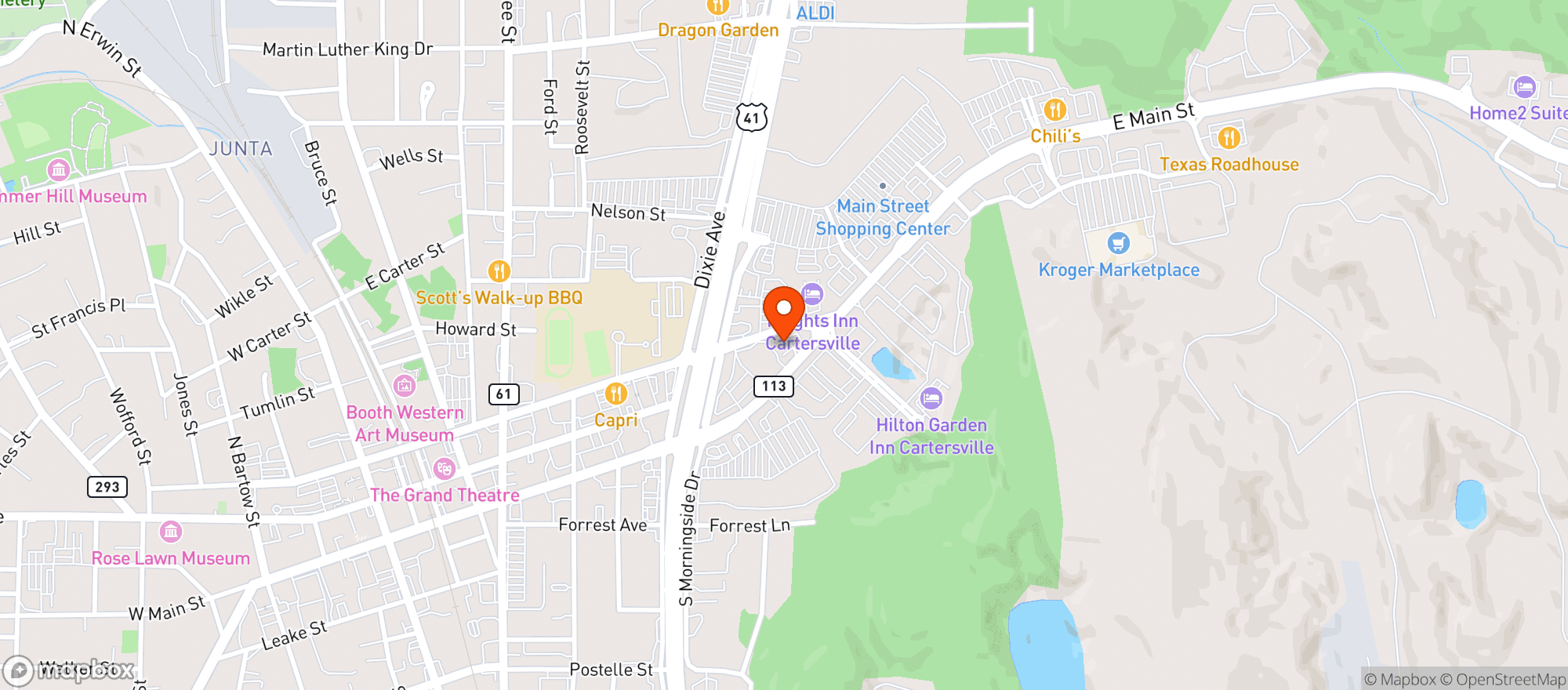 Map showing Aaa Bottle Shop