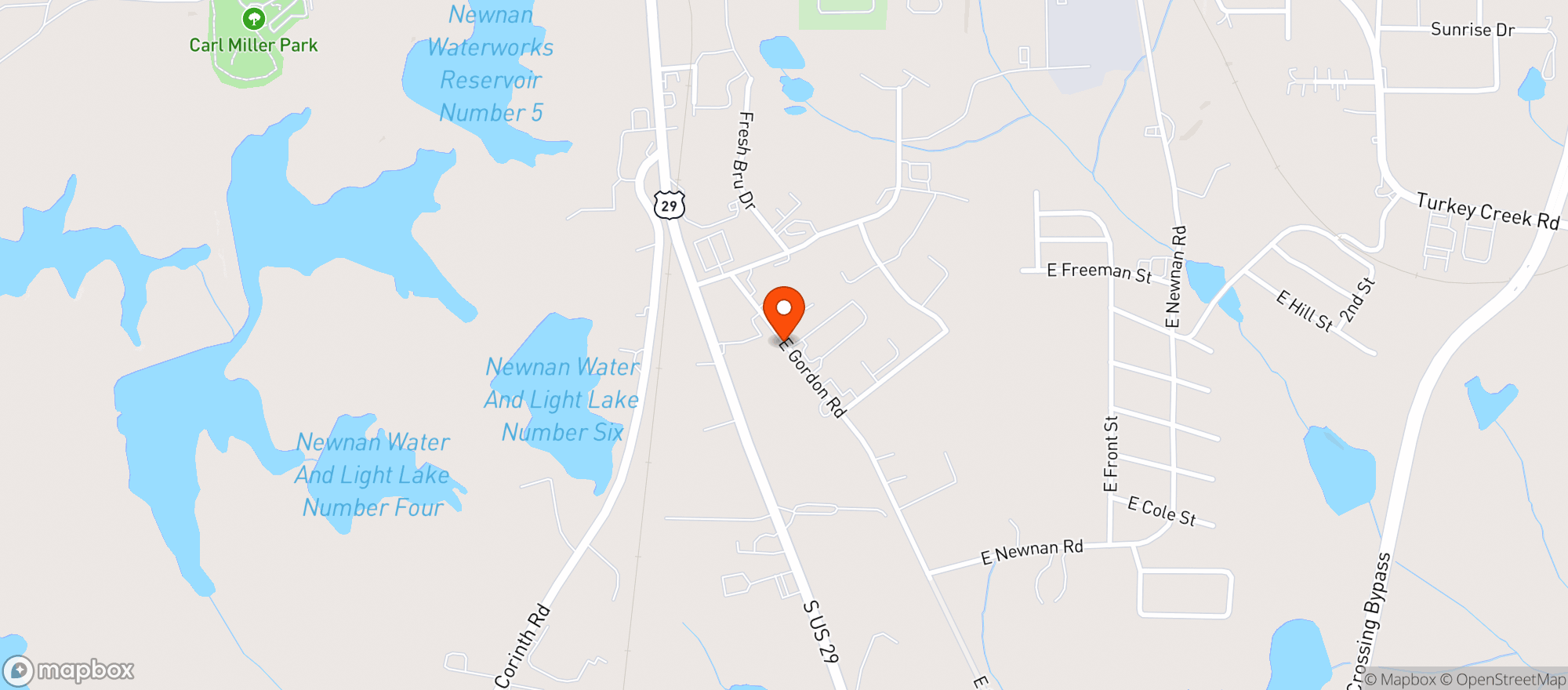 Map showing Coweta Junction Junction II
