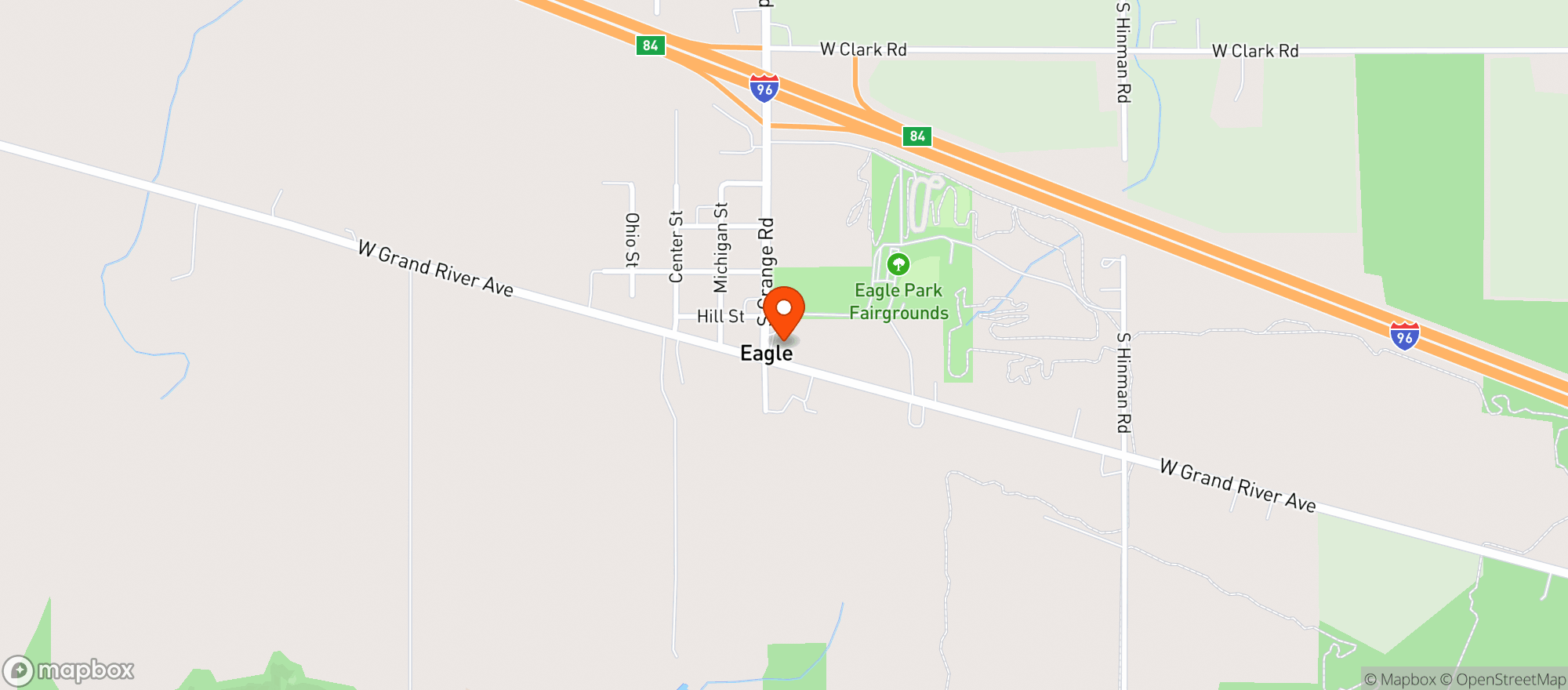 Map showing Eagle Inn