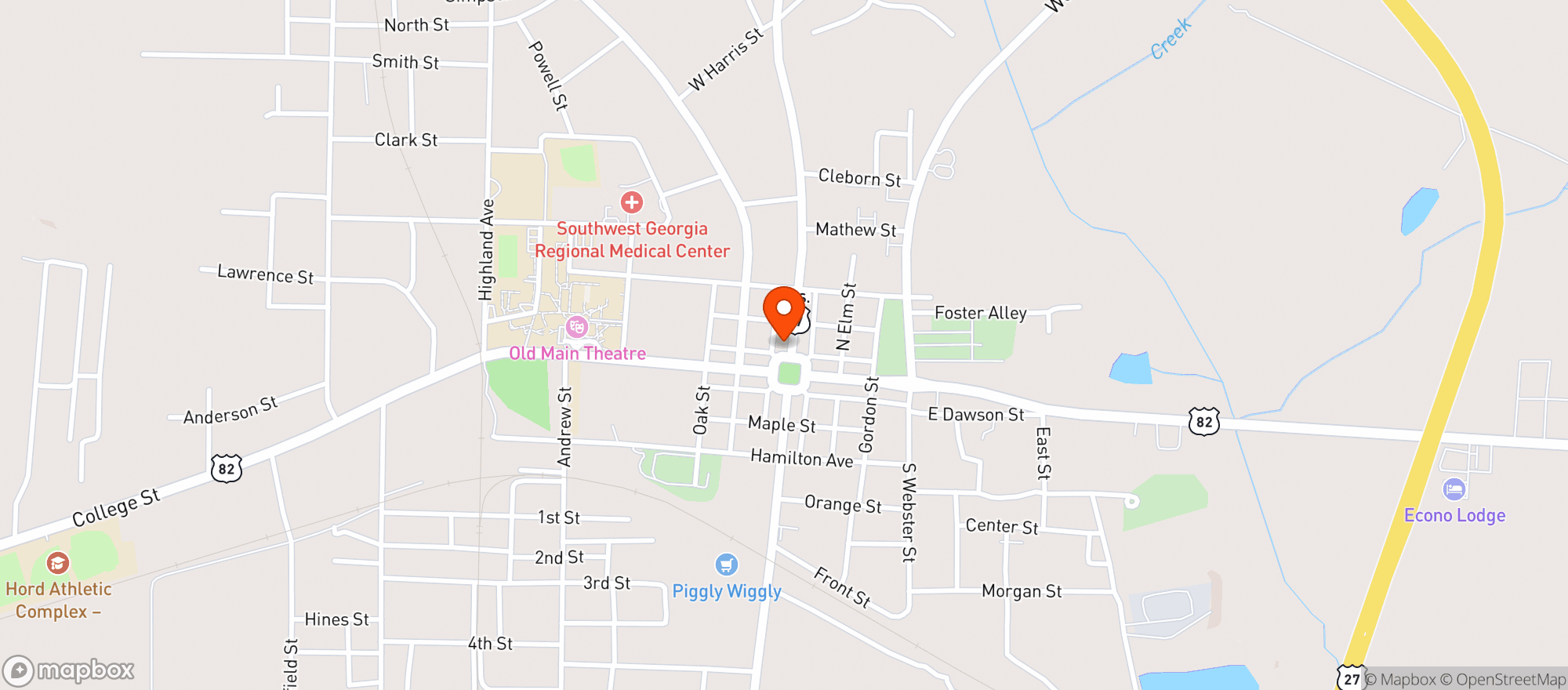 Map showing Sue''S Cuthbert Store