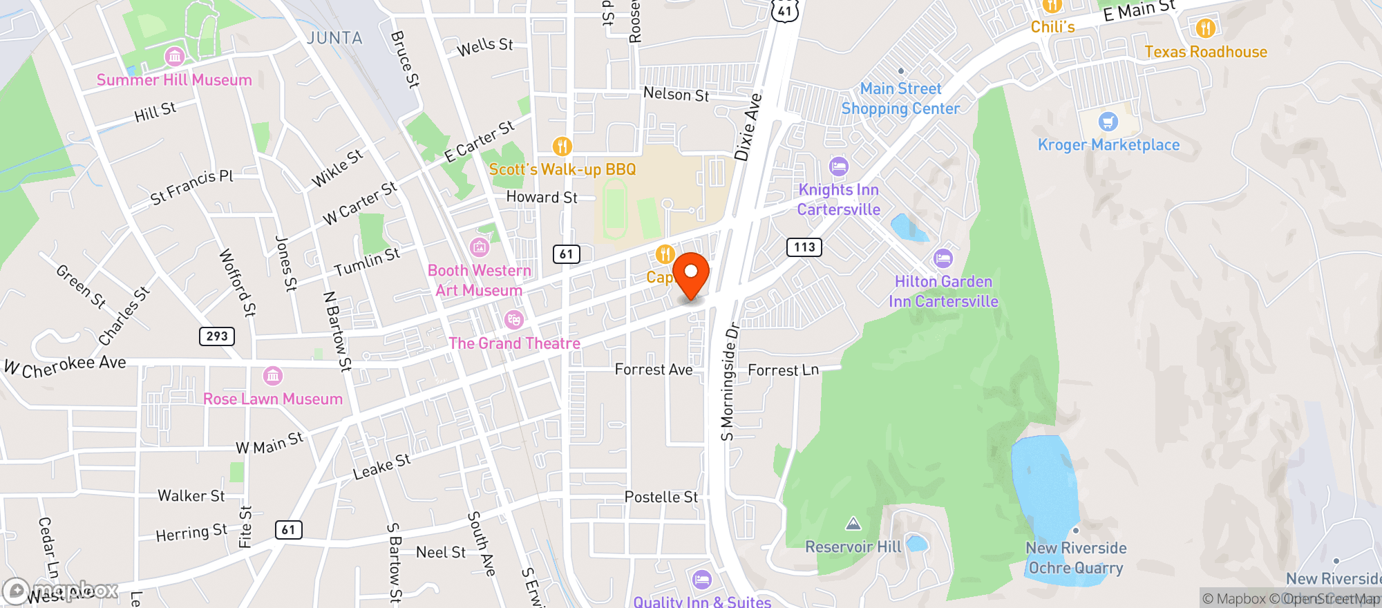 Map showing BP – Cartersville