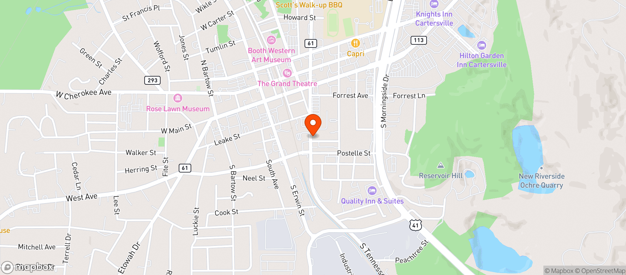Map showing Texaco Food Mart #Hra3555