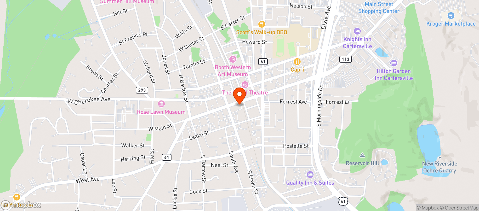 Map showing Elevate - Cartersville