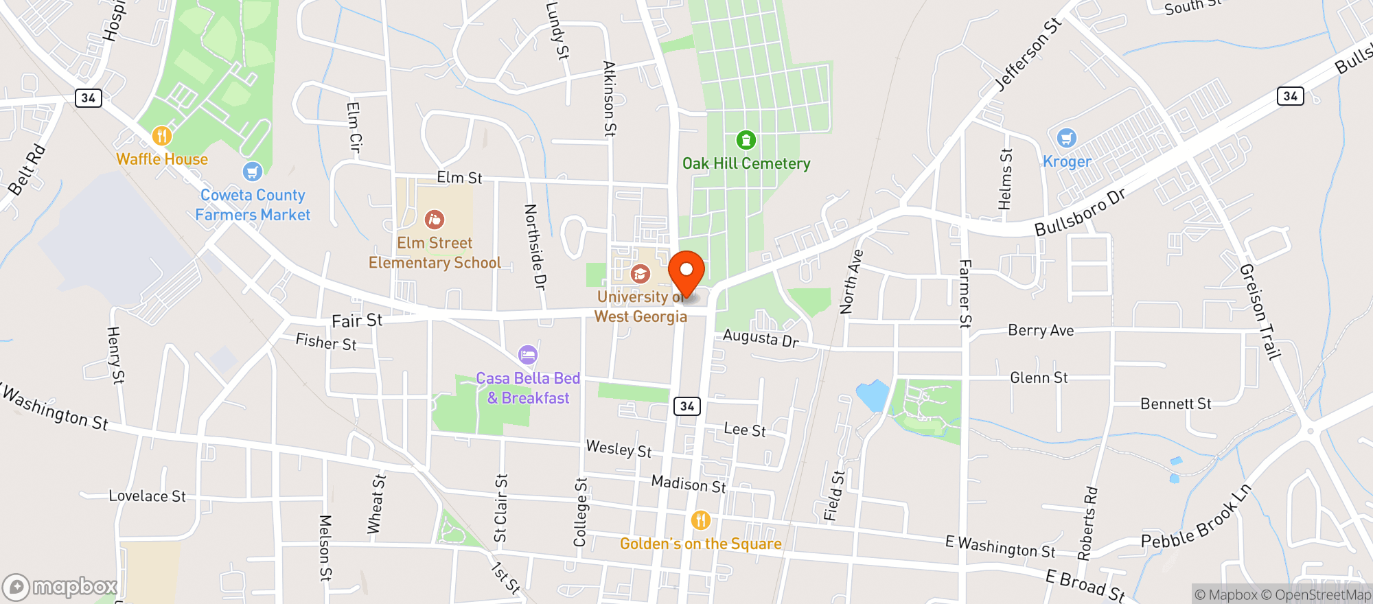Map showing Marathon Food Mart