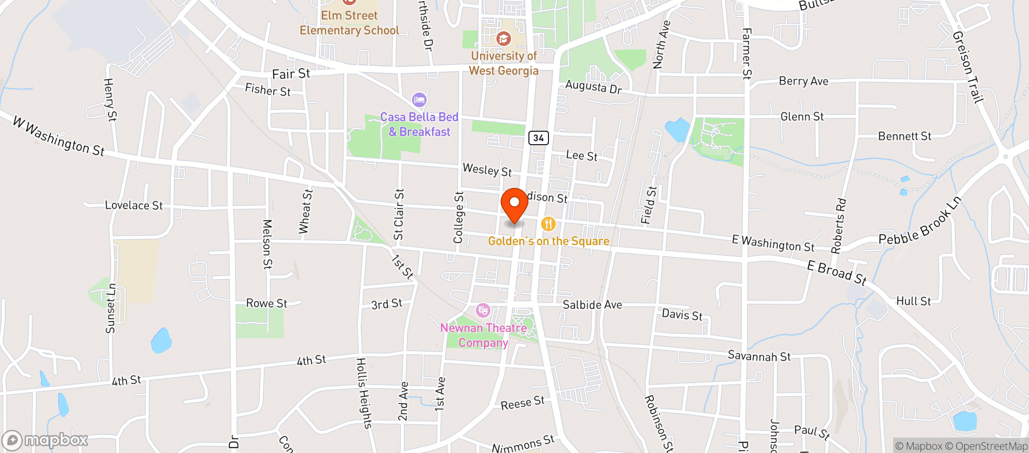 Map showing Leaf And Bean Newnan Llc