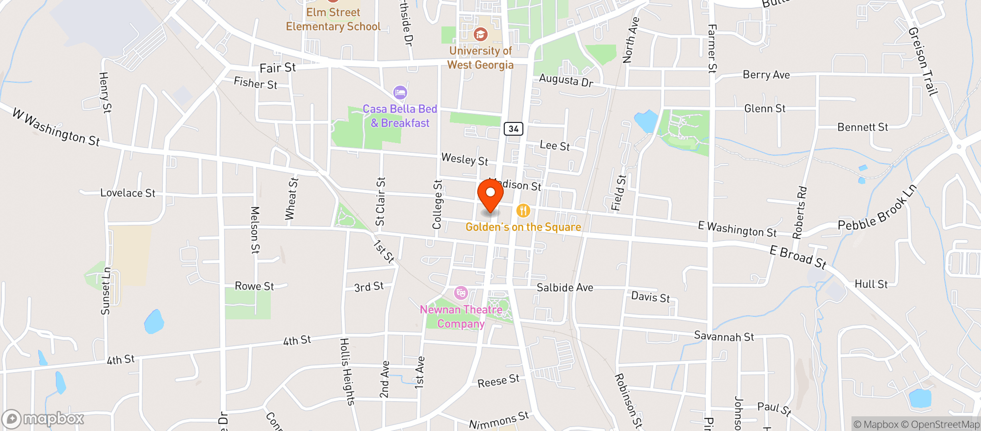 Map showing Ace Beer Growlers