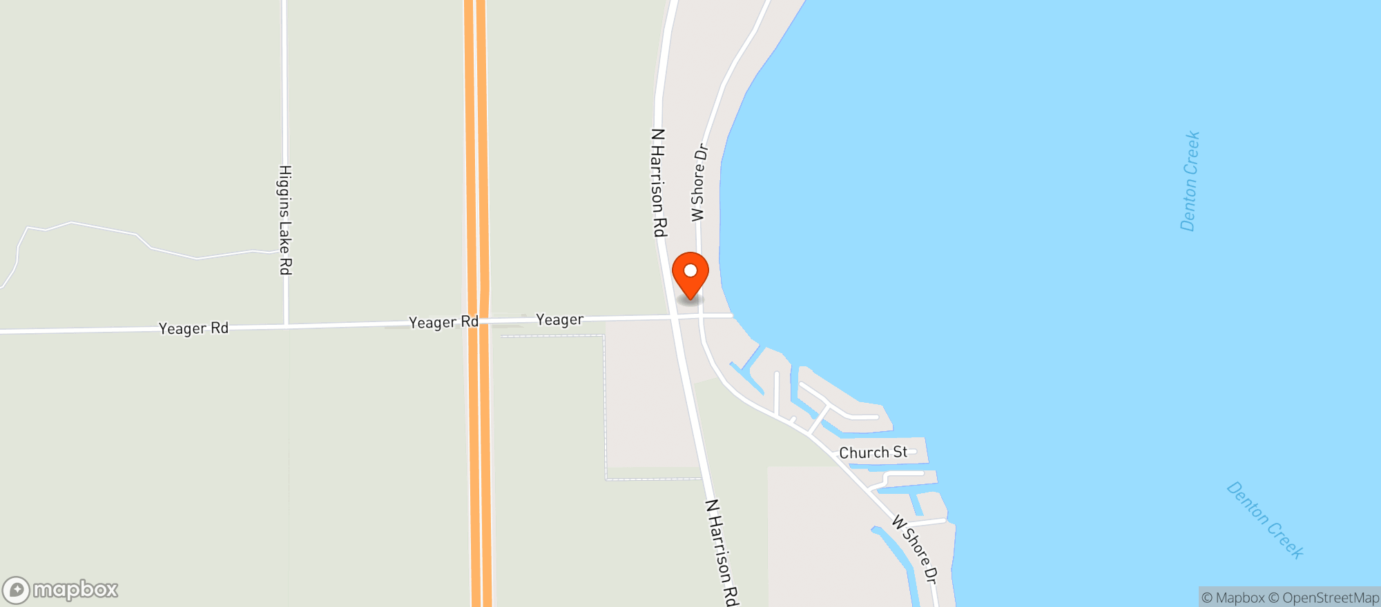 Map showing Angelo's Party Store - Houghton Lake