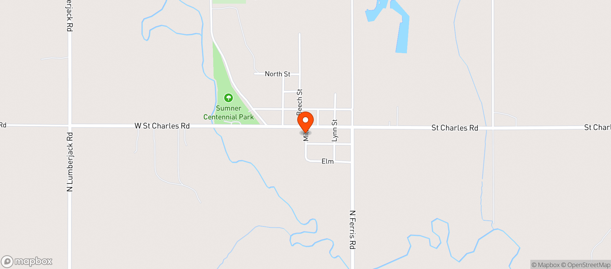 Map showing Wilsons Grocery