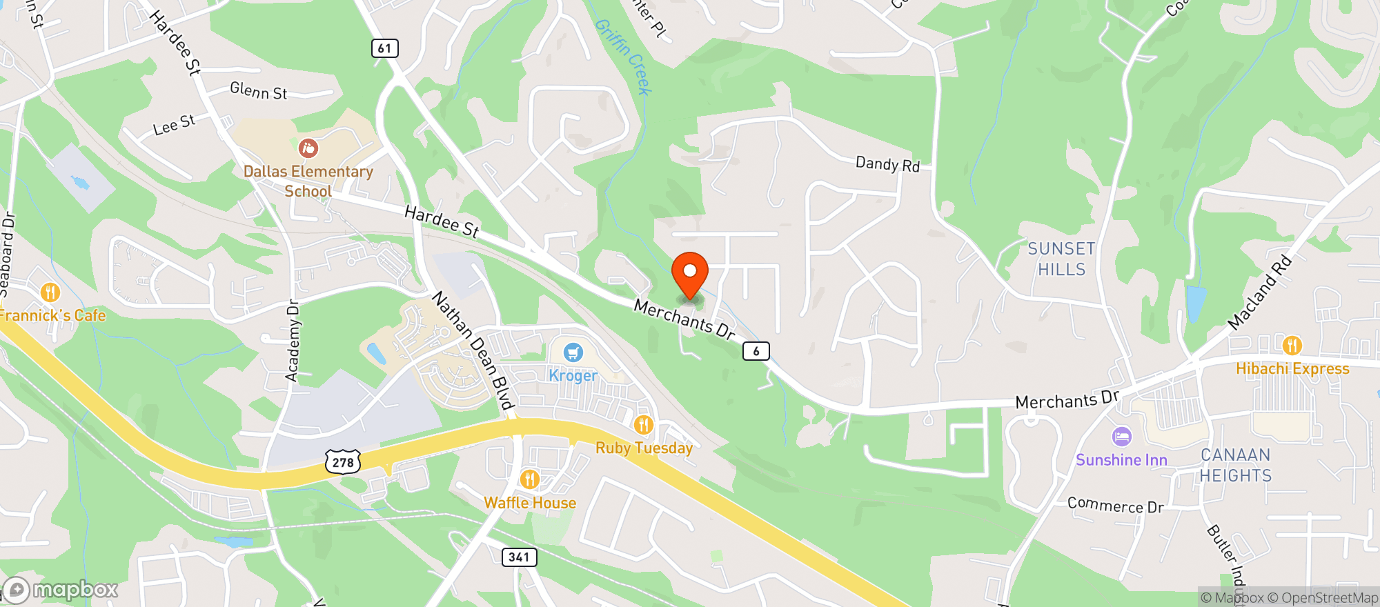 Map showing Taz Food Mart