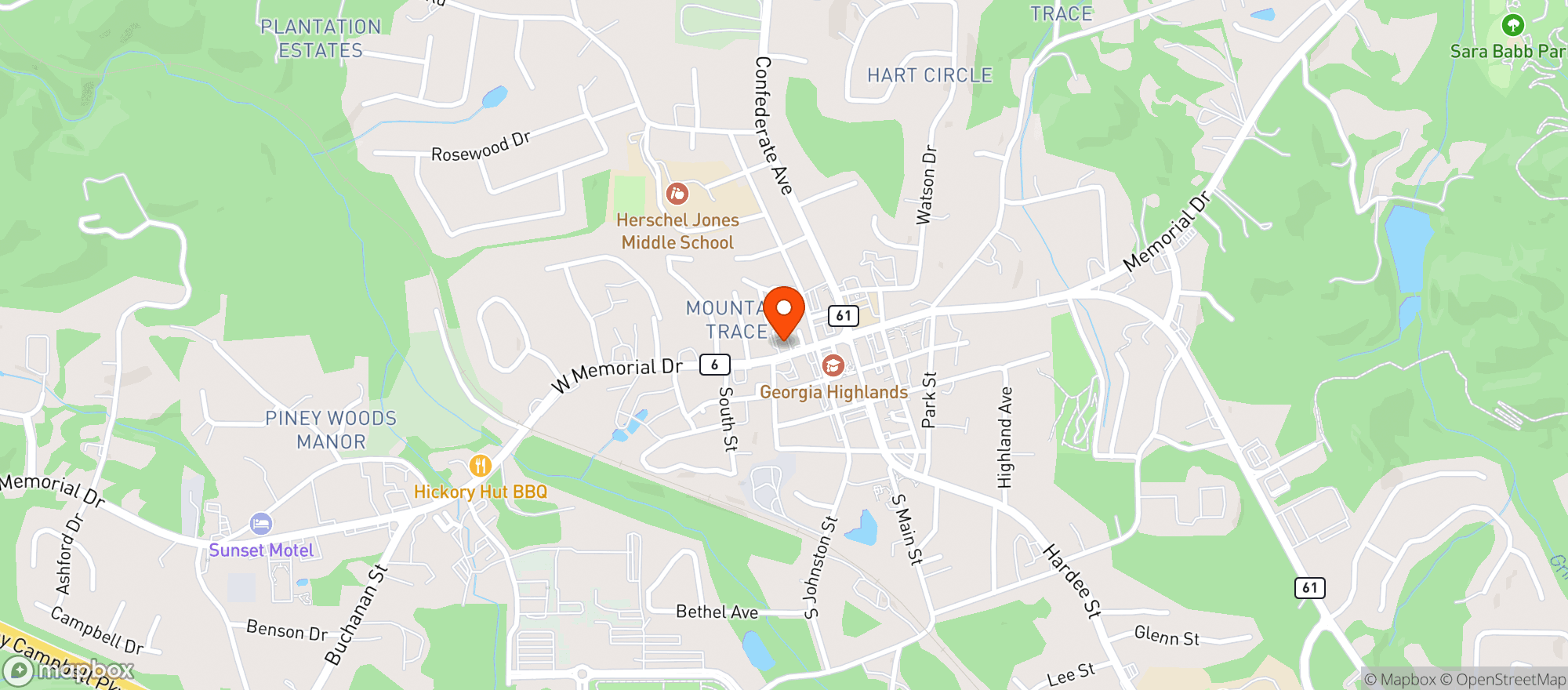 Map showing Downtown Axe