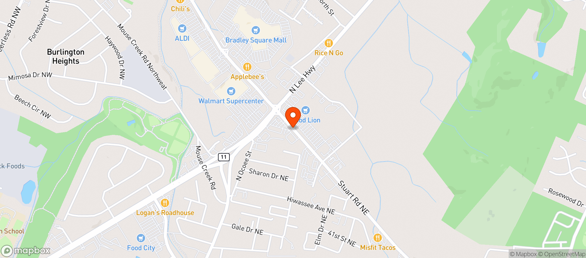 Map showing Food Lion