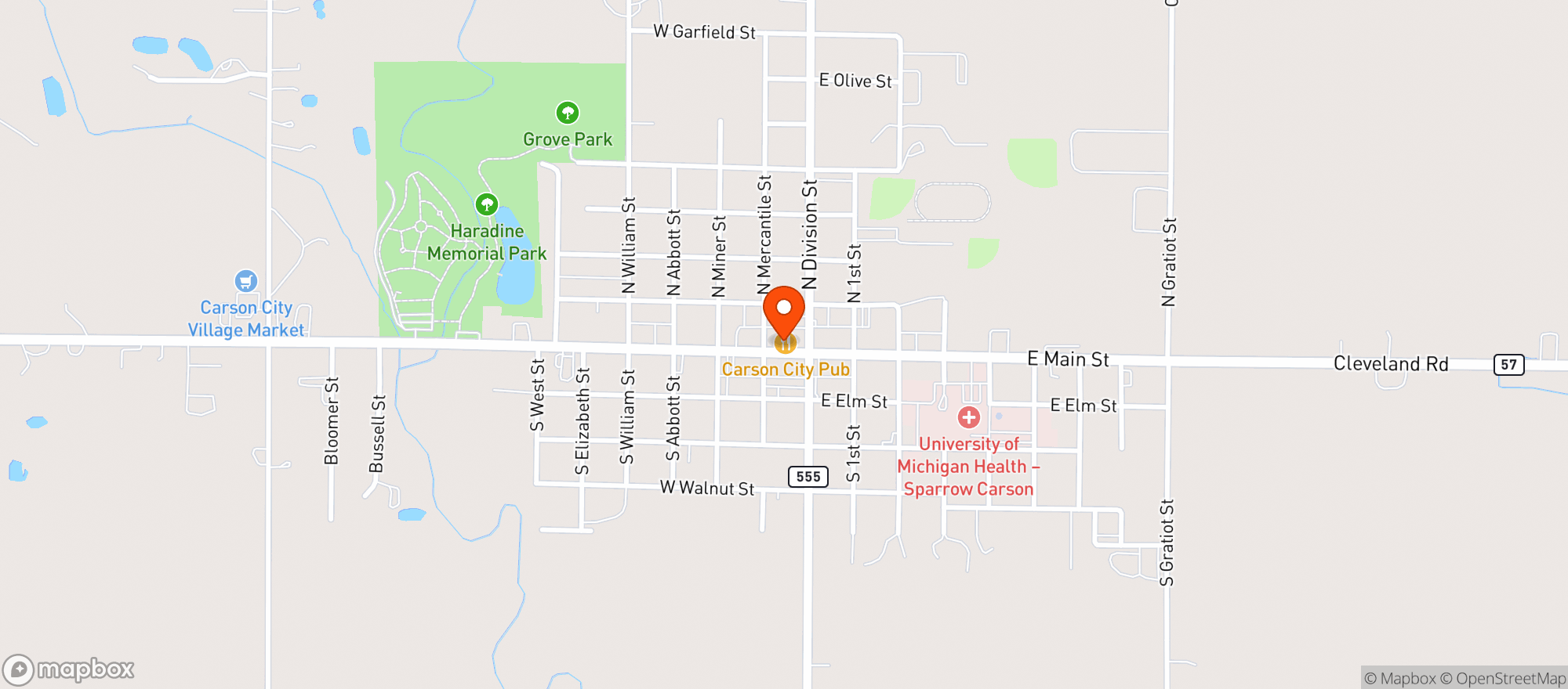 Map showing Midtown Bar