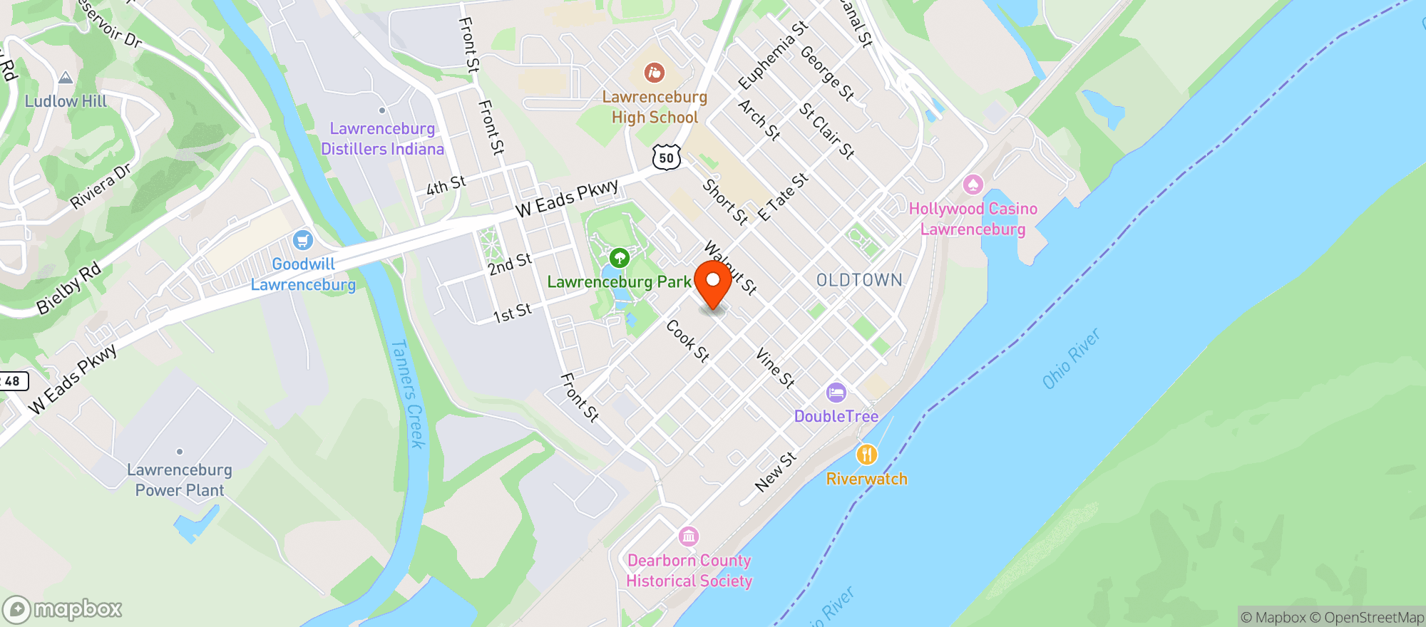 Map showing Eagles Lodge