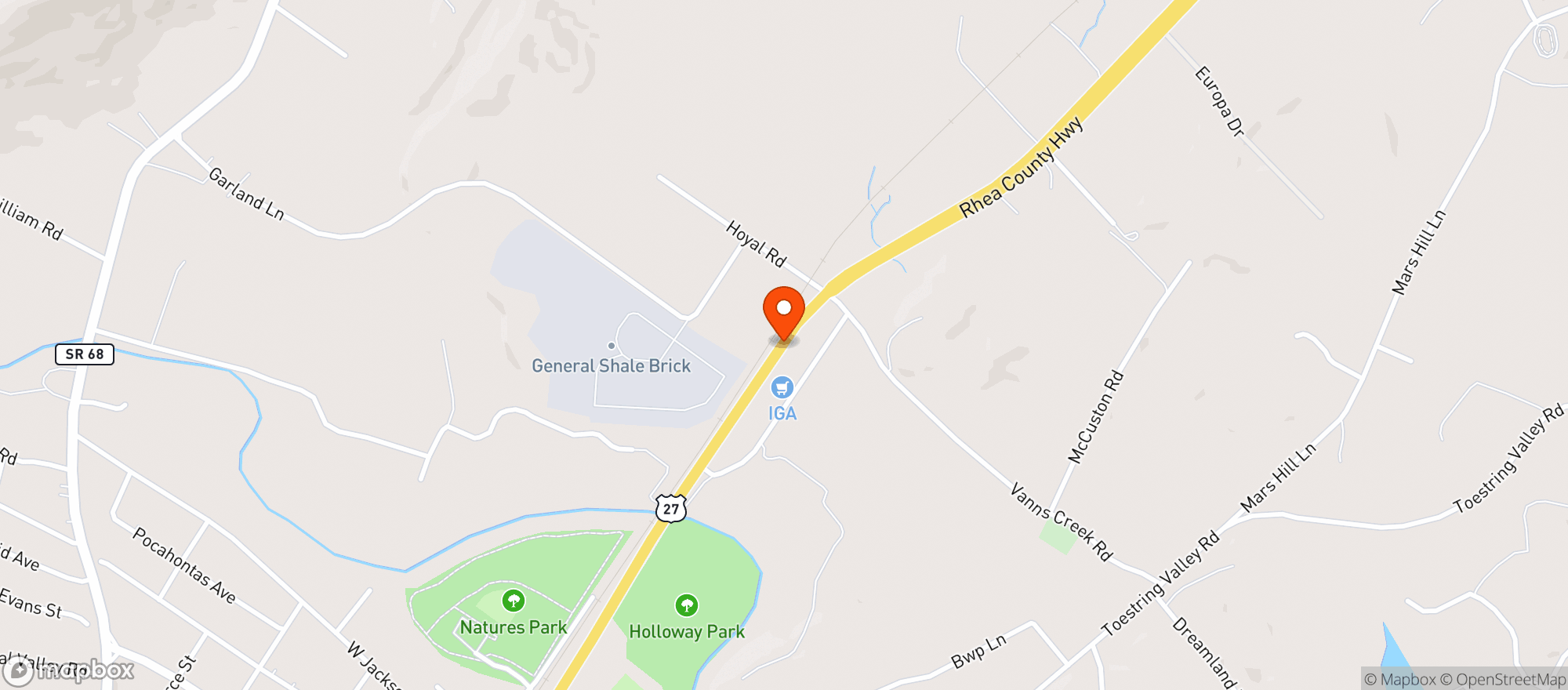 Map showing Spring City Liquor