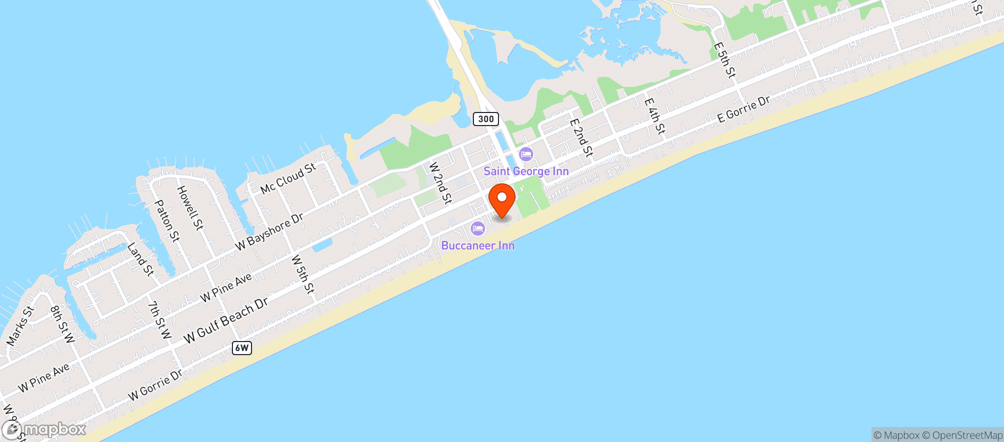 Map showing Blue Parrot Oceanfront Cafe