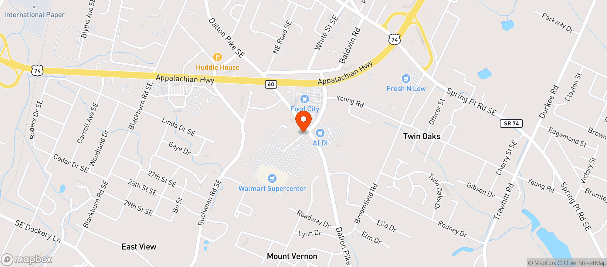 Map showing Walmart Supercenter