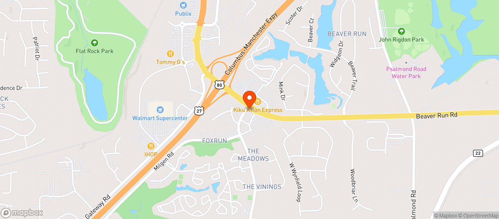 Map showing CIRCLE K