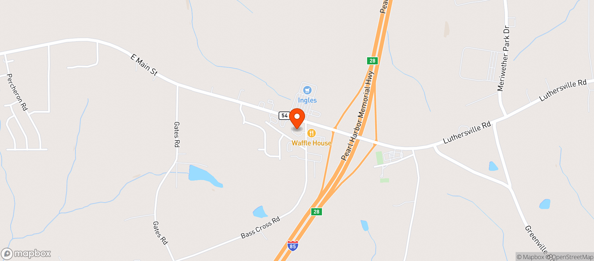 Map showing Marathon Food Mart