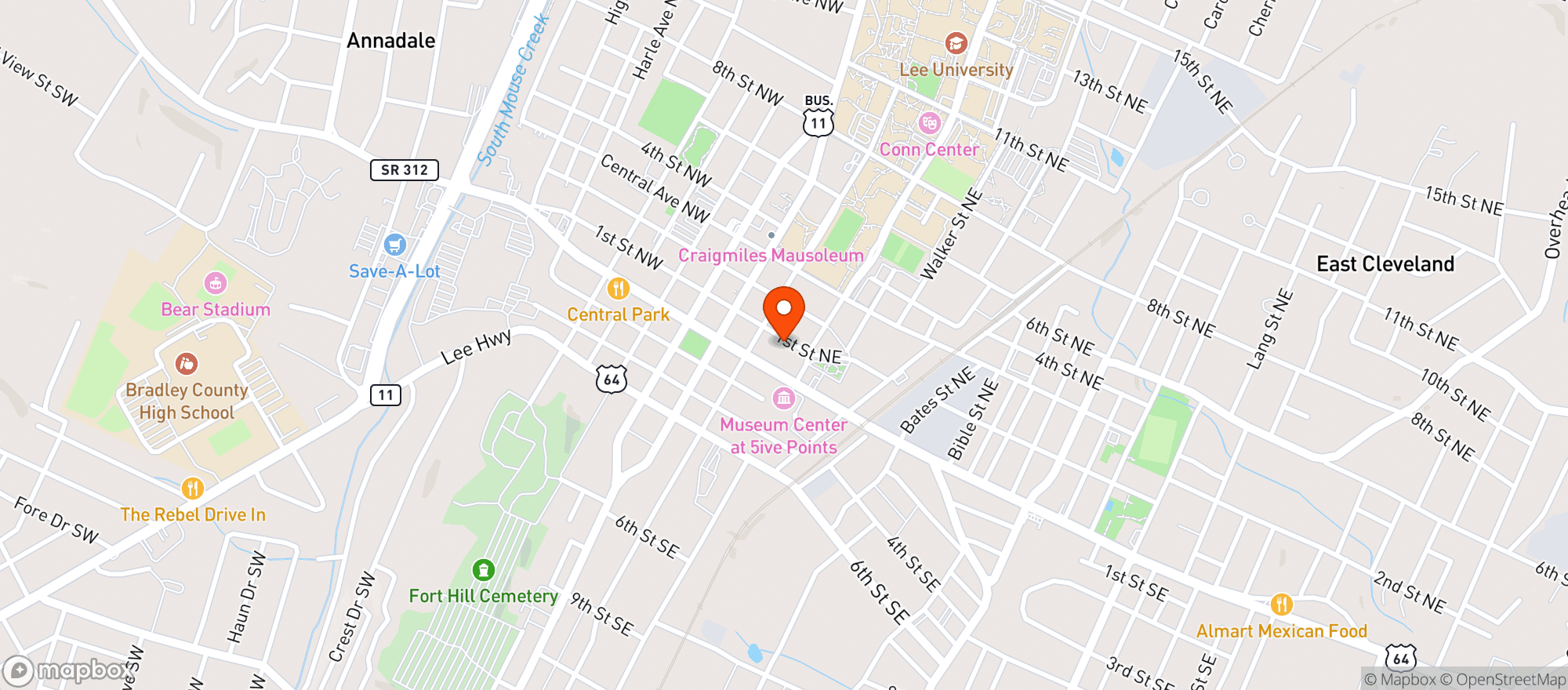 Map showing Brick And Vine