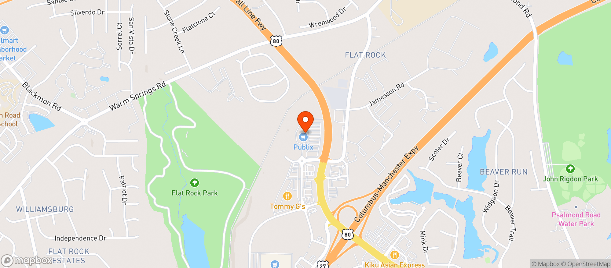Map showing Publix Super Market #1868