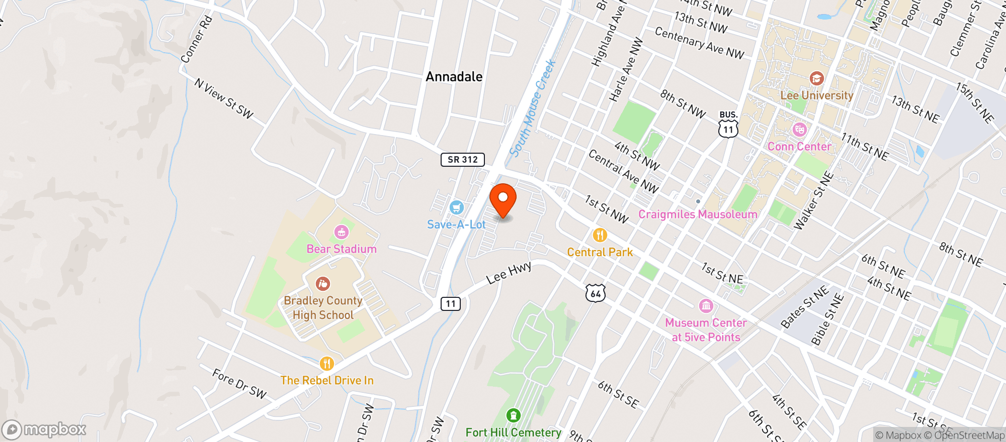 Map showing Inman Social