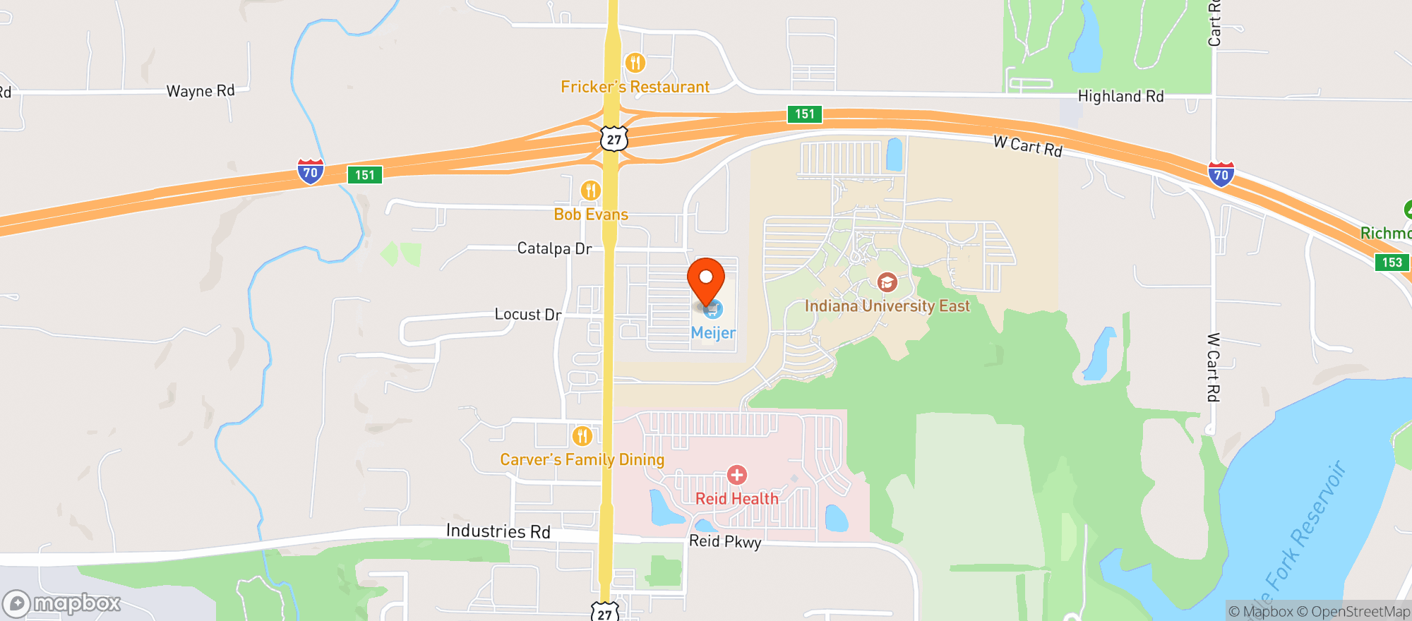 Map showing Meijer
