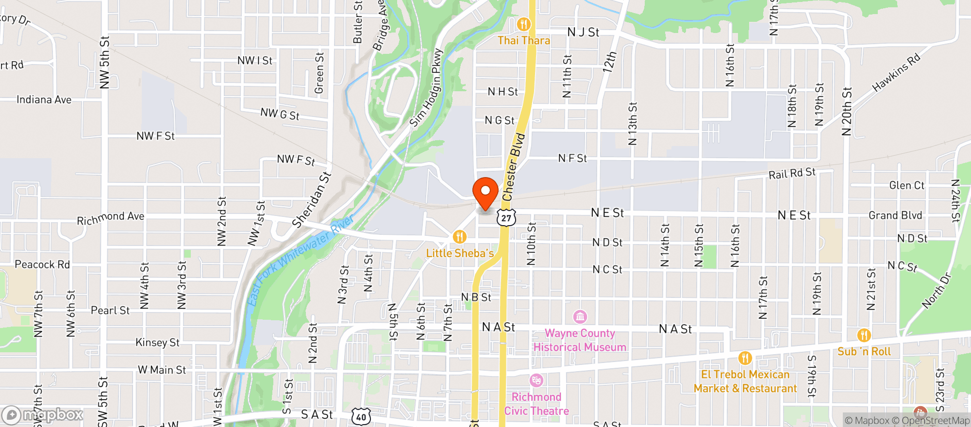 Map showing HIDEAWAY BAR