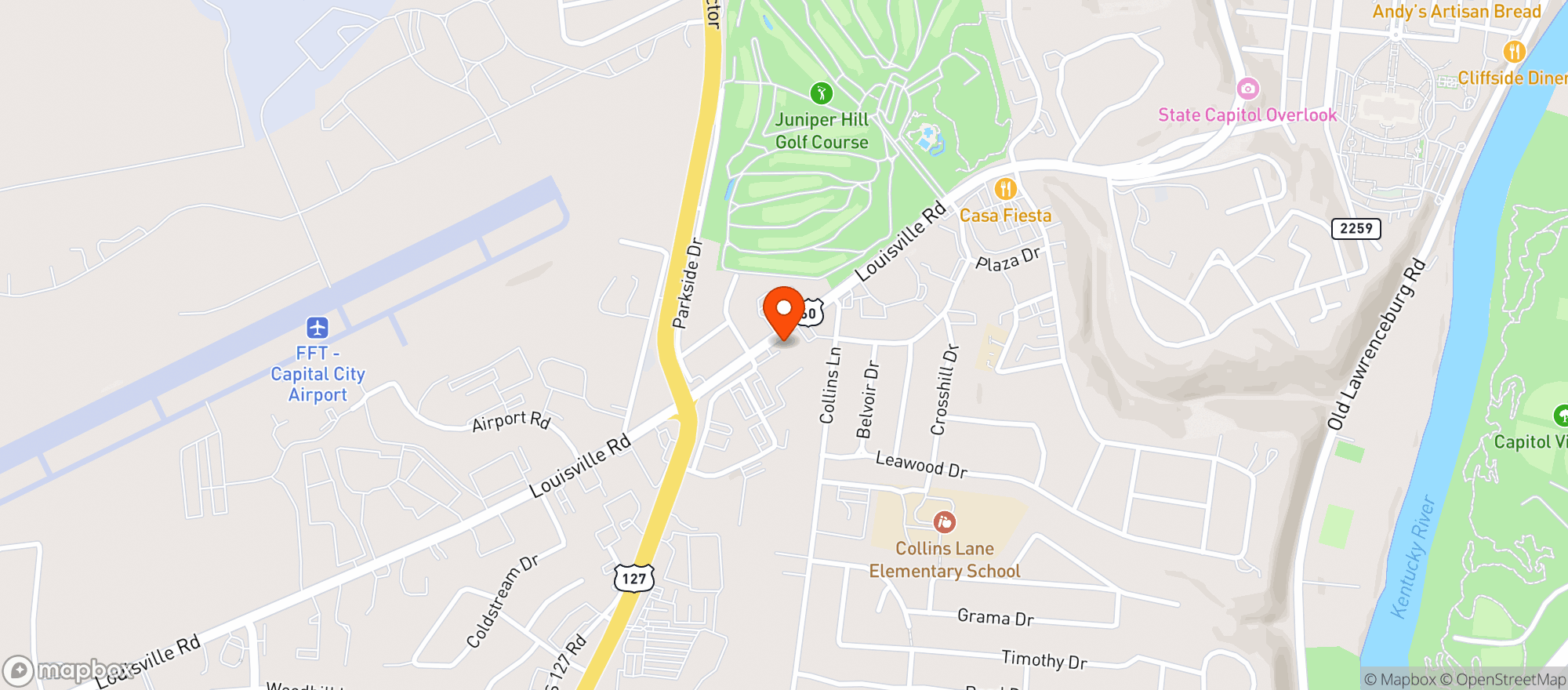 Map showing LIQUOR MART FRANKFORT
