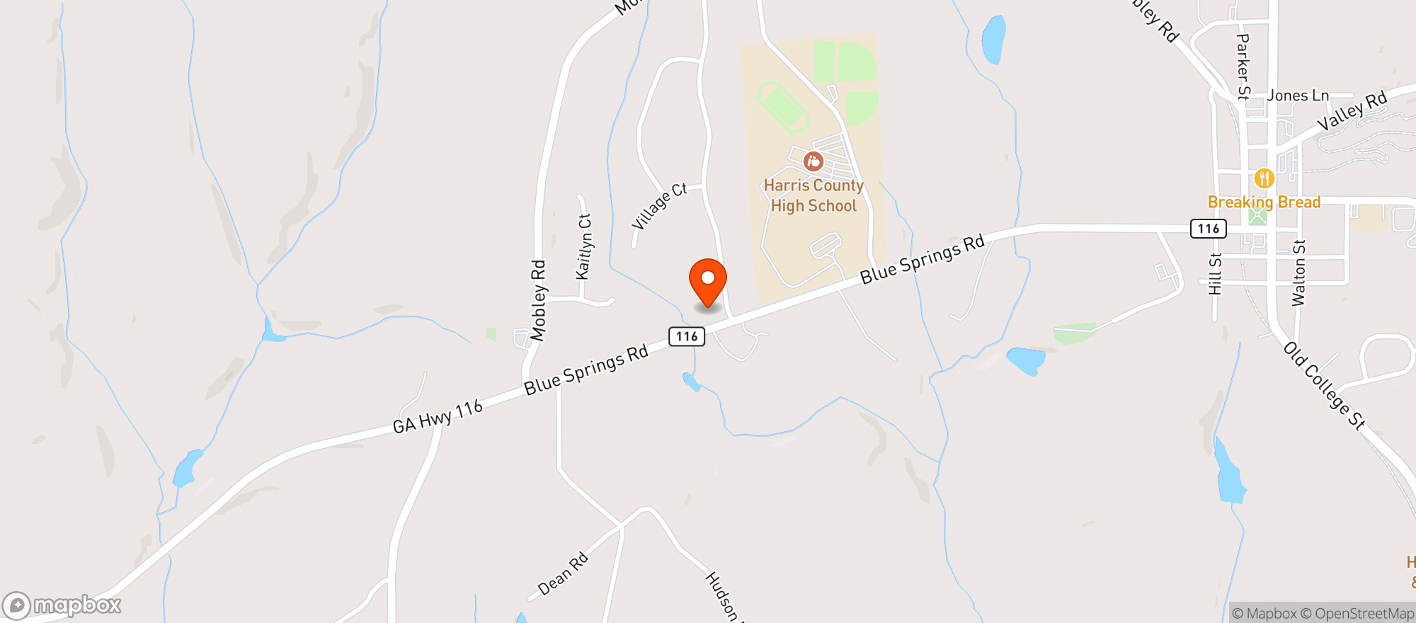 Map showing Tiger's Corner