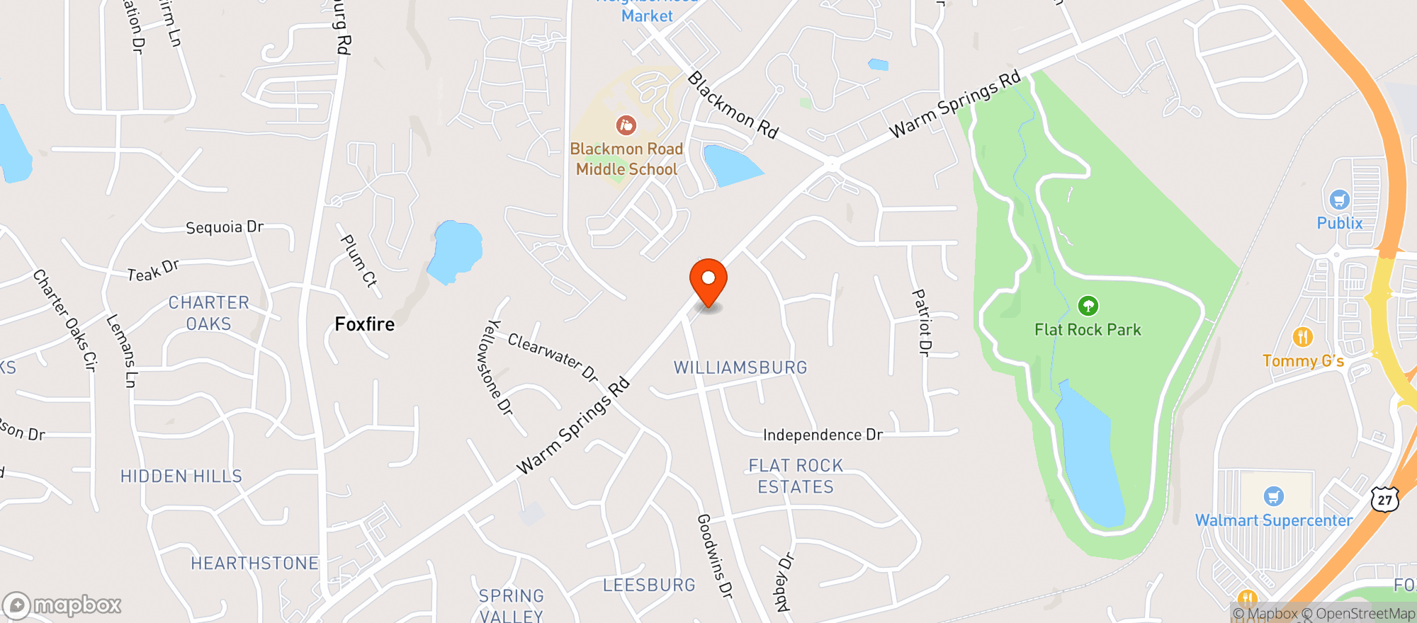 Map showing Marathon Food Mart