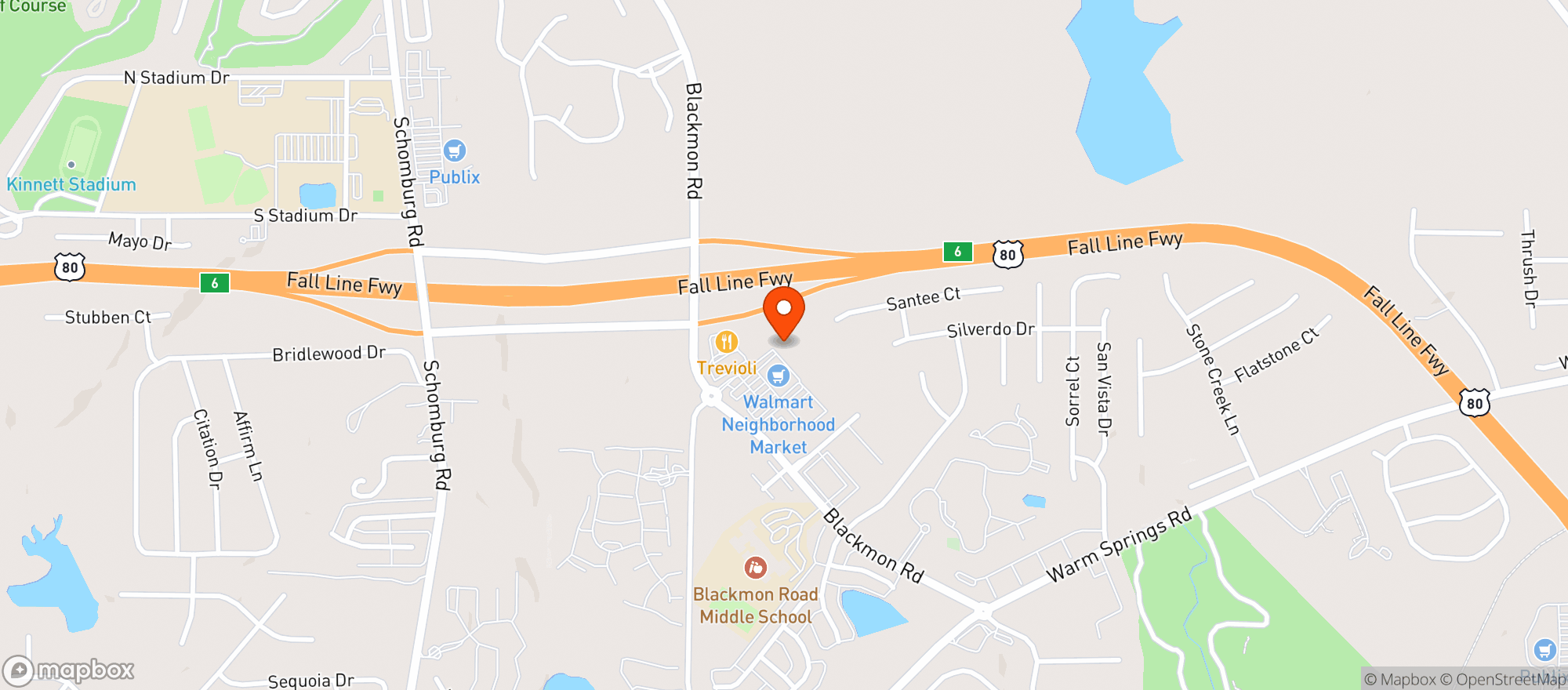 Map showing Walmart Neighborhood Market
