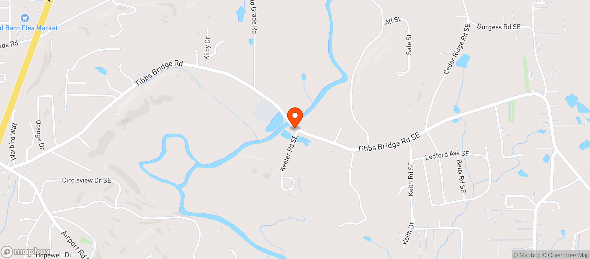 Map showing Creek Side Grocery