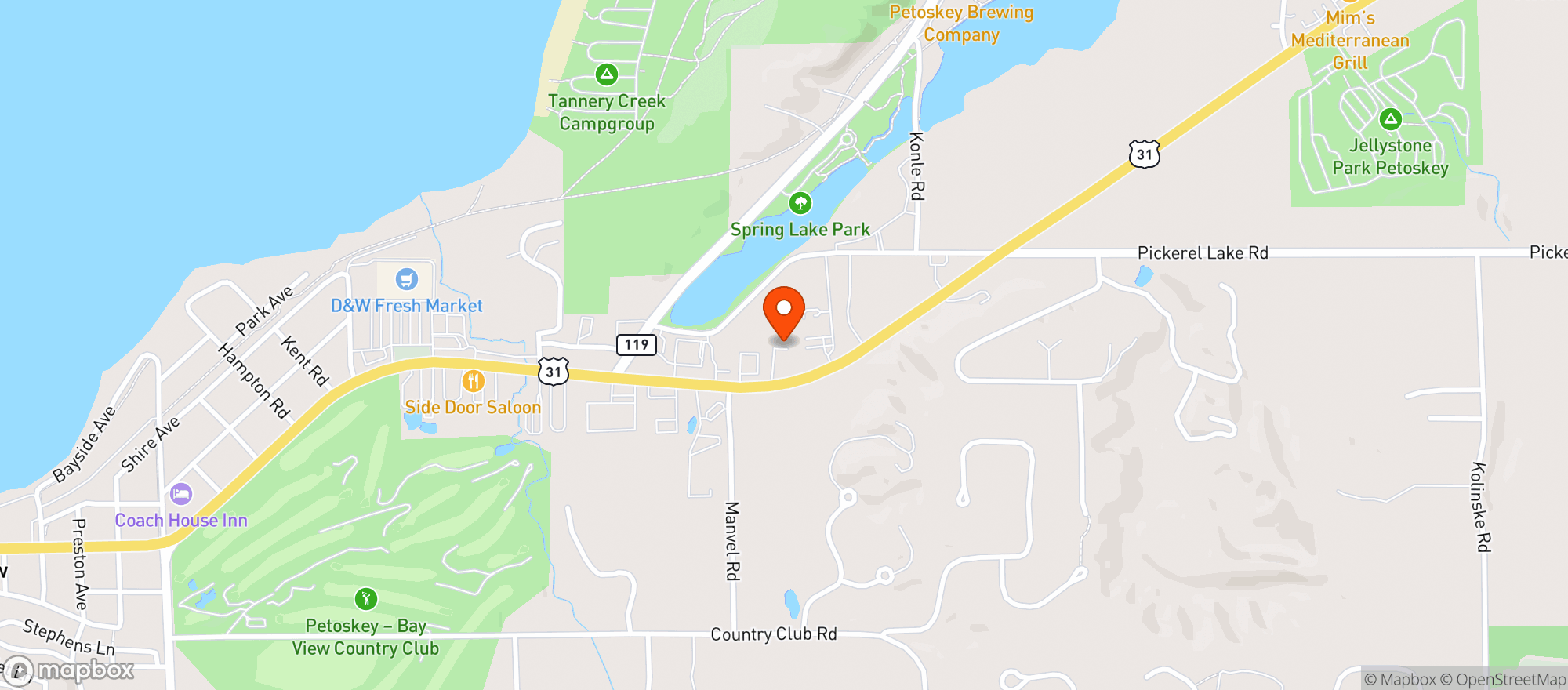 Map showing Lume - Petoskey