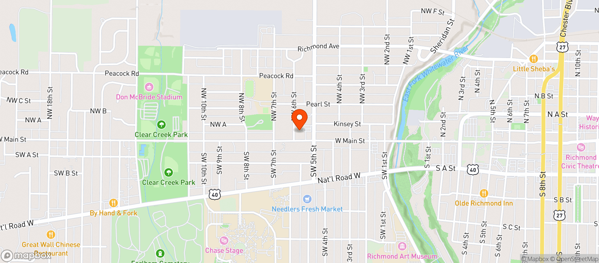 Map showing Centerville Bottle Shop