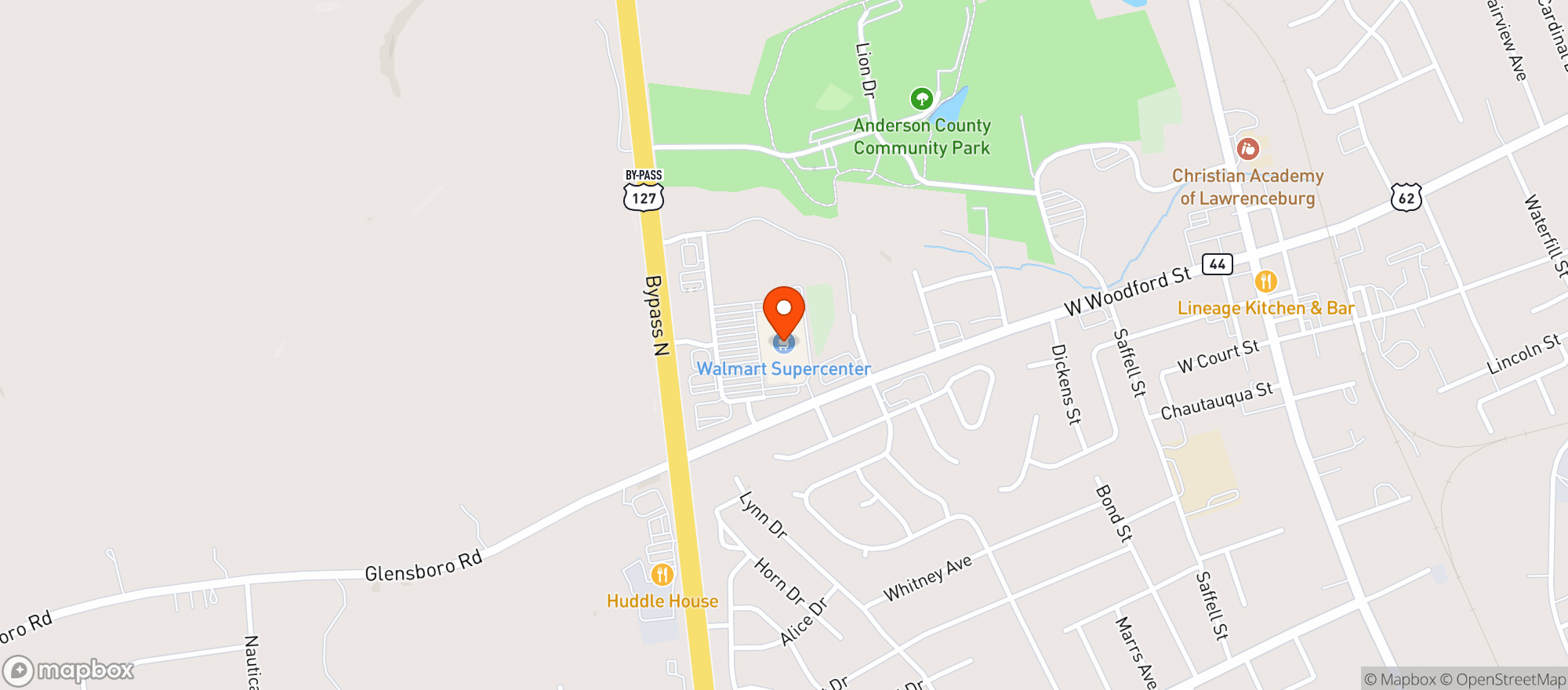 Map showing Walmart Supercenter
