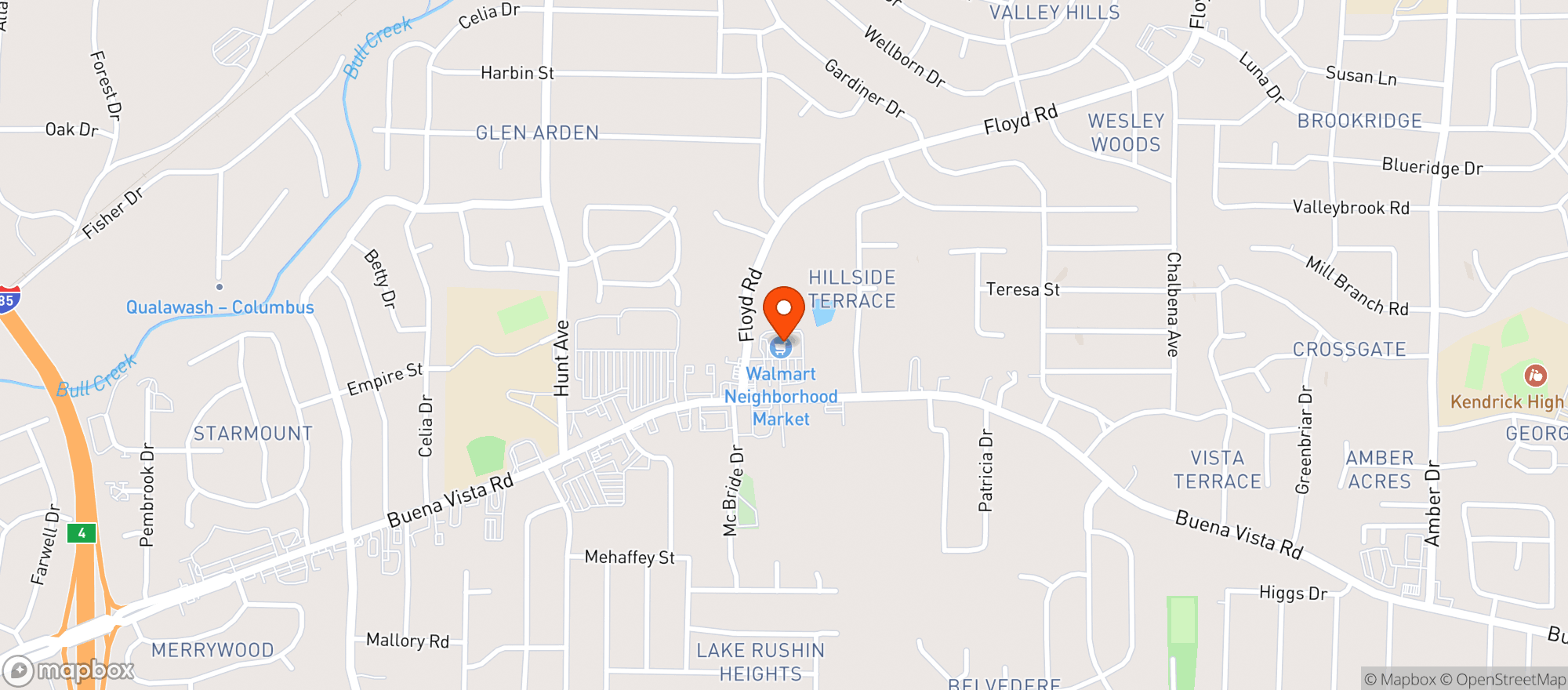 Map showing Walmart Neighborhood Market