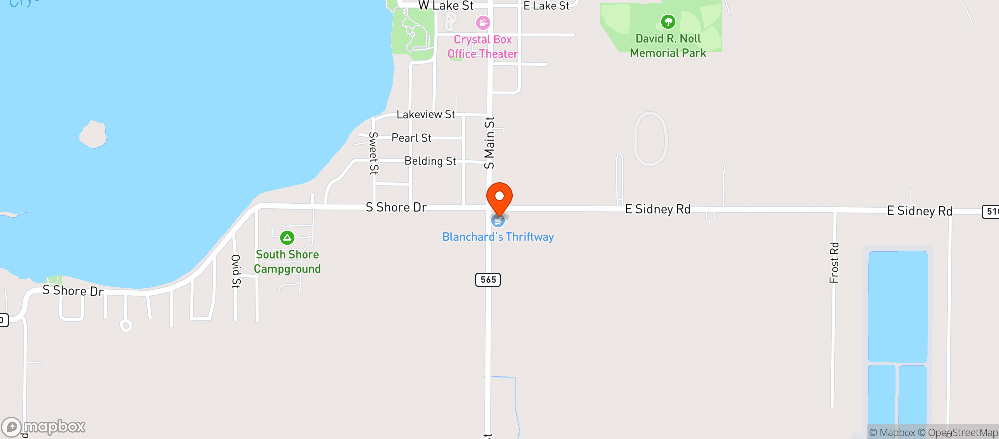 Map showing BLANCHARD'S THRIFTW