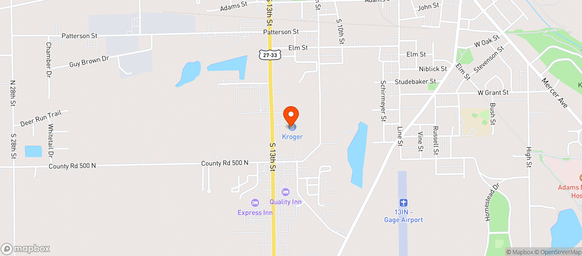 Map showing Kroger #407