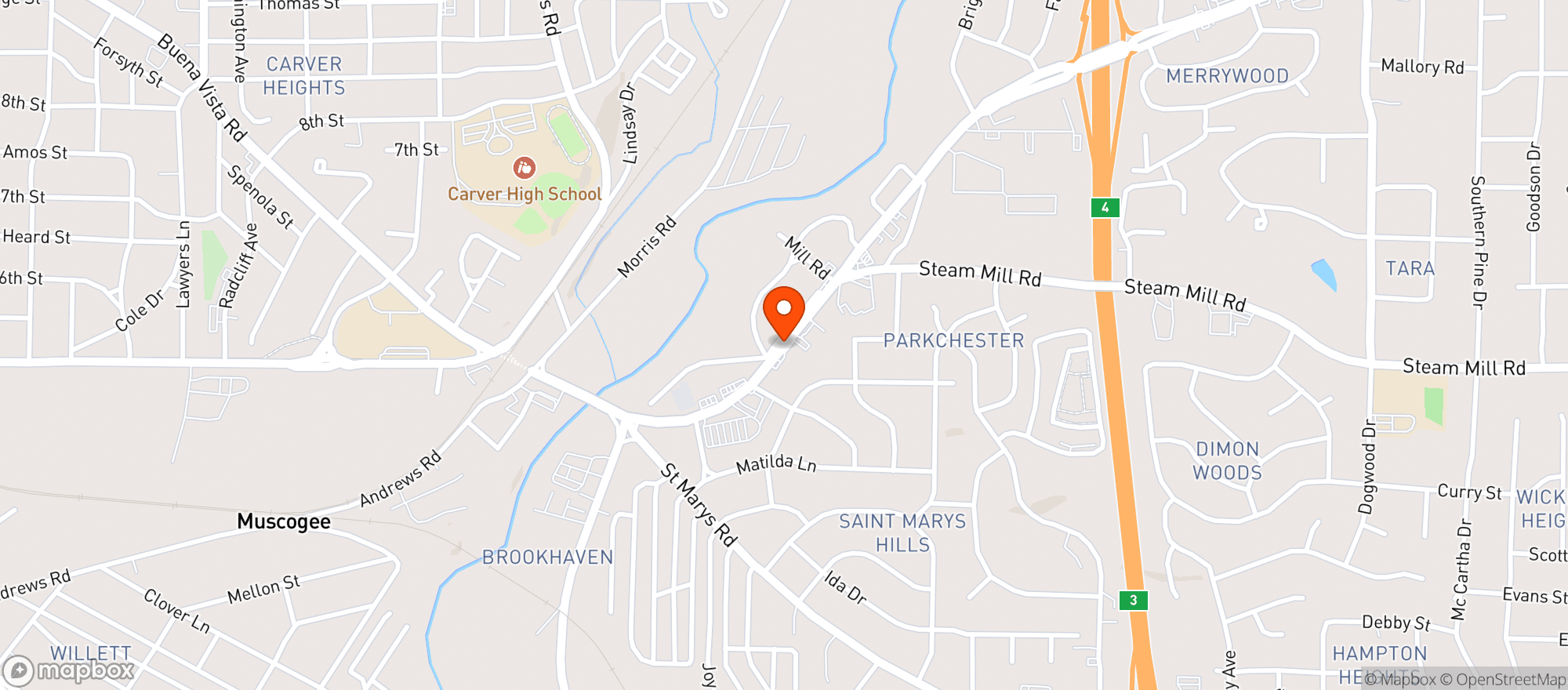 Map showing Wild Bills Party Shop