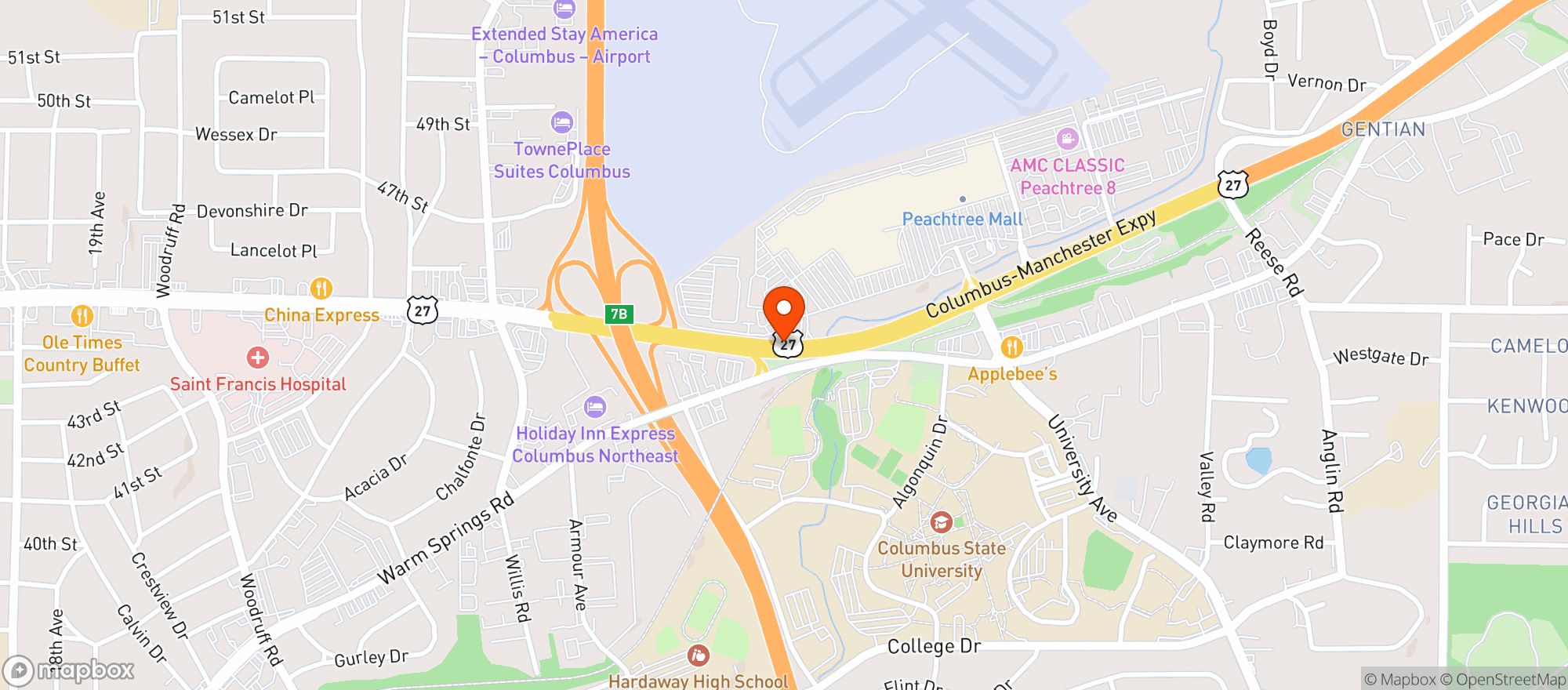 Map showing Sapos Mexican Cocina & Bar
