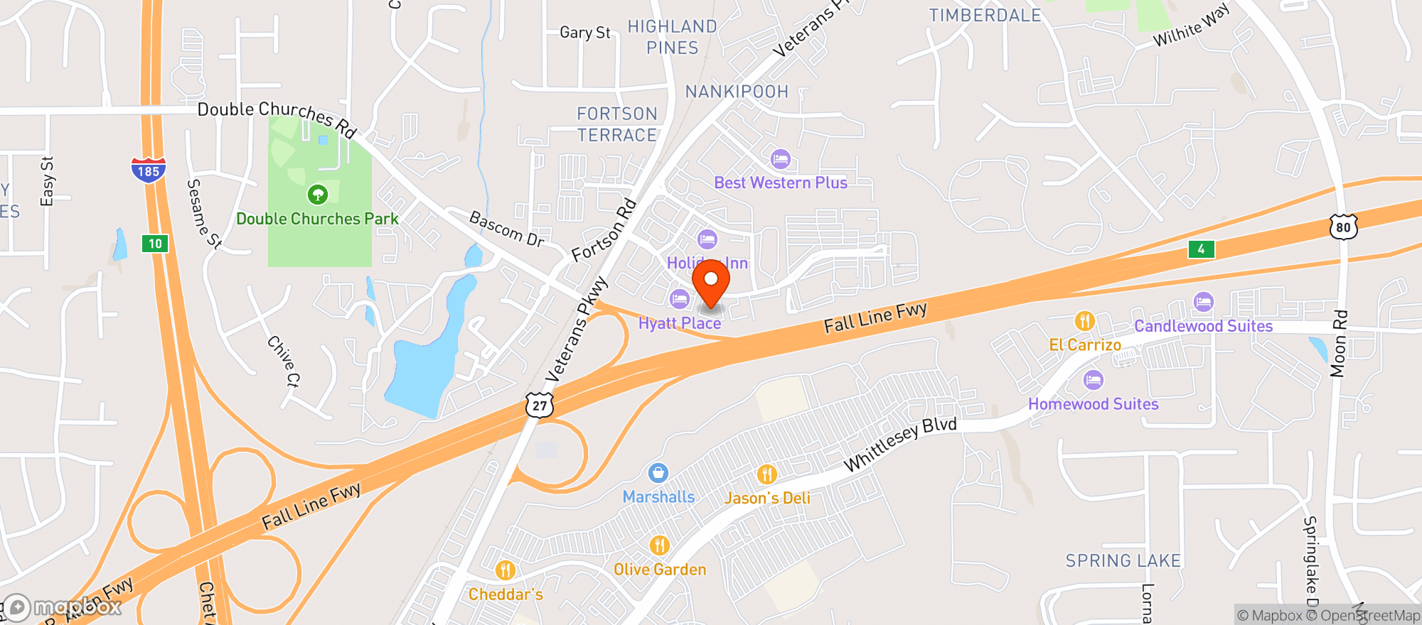 Map showing El Vaquero Mexican Rest.