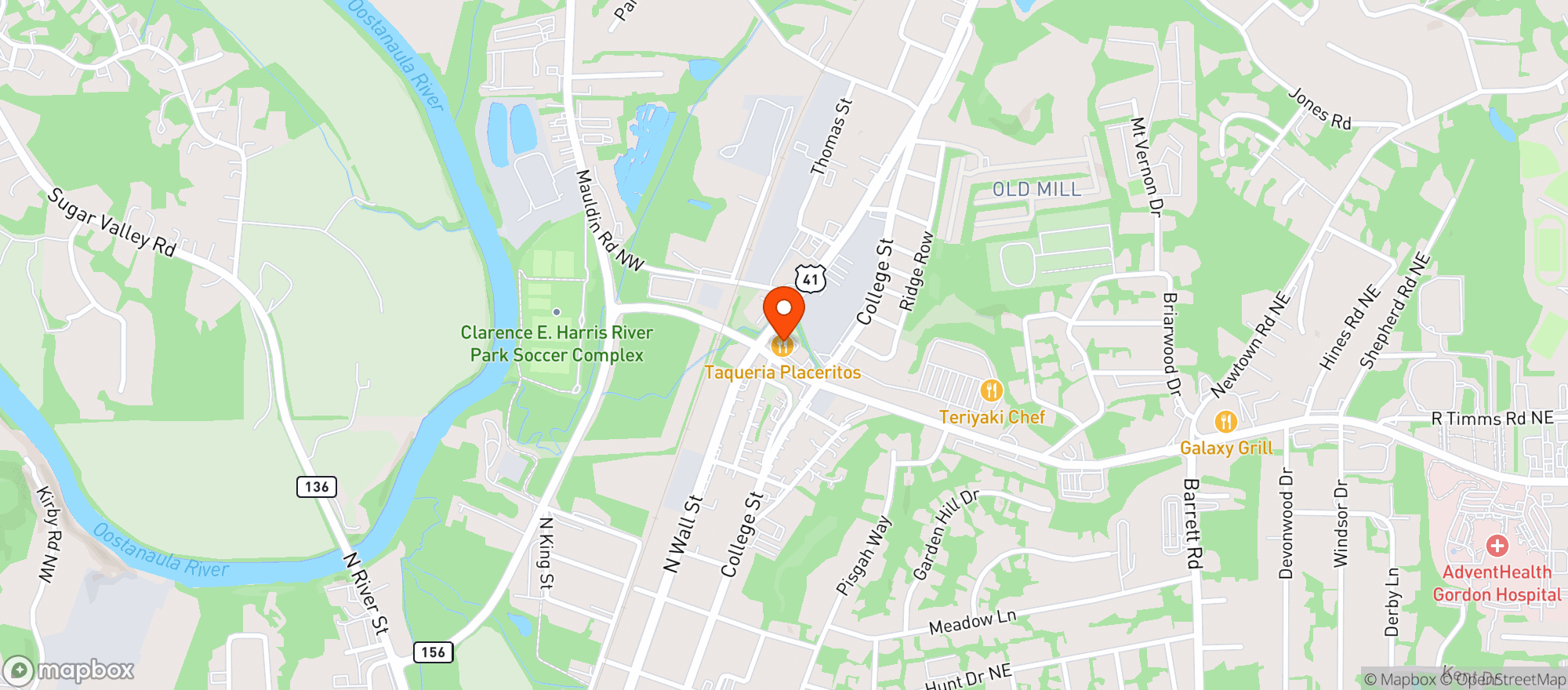 Map showing Calhoun Food & Tobacco