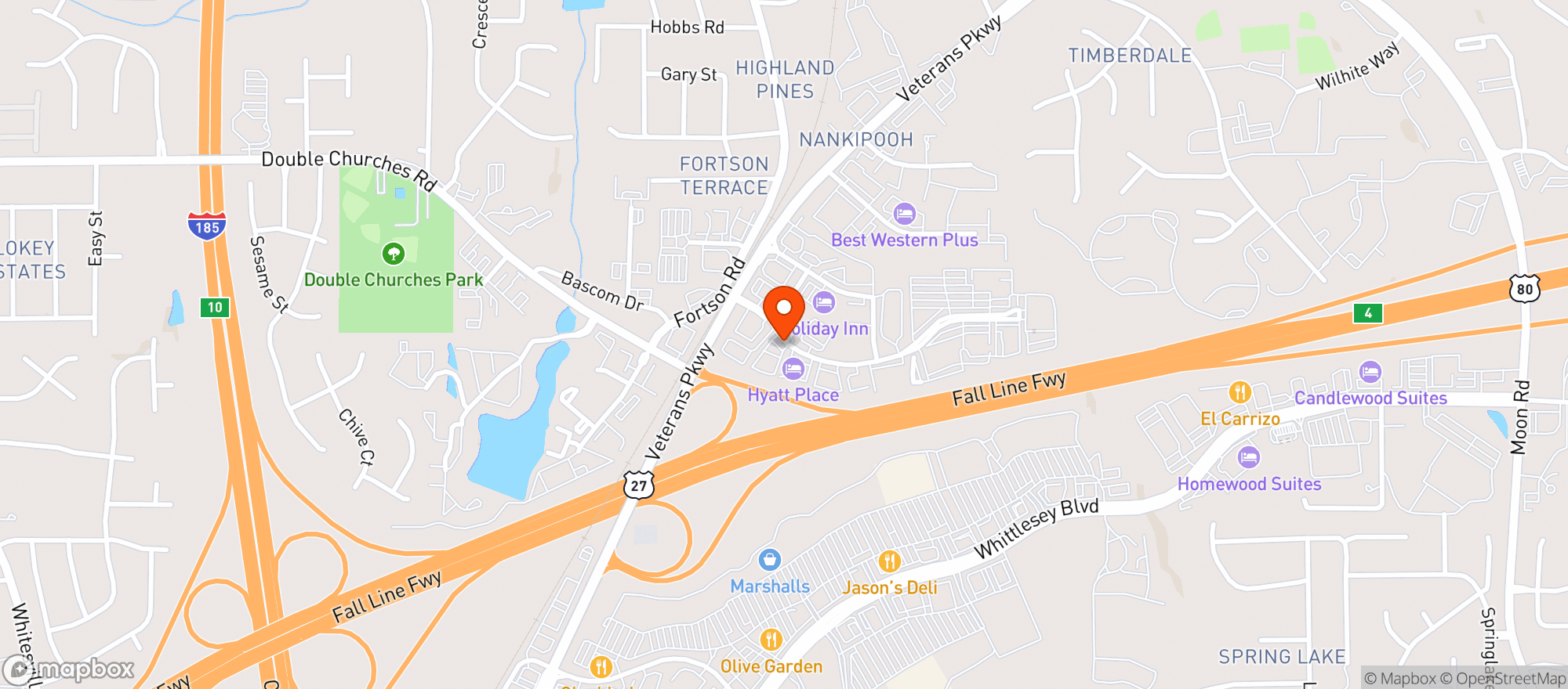 Map showing Texas Roadhouse