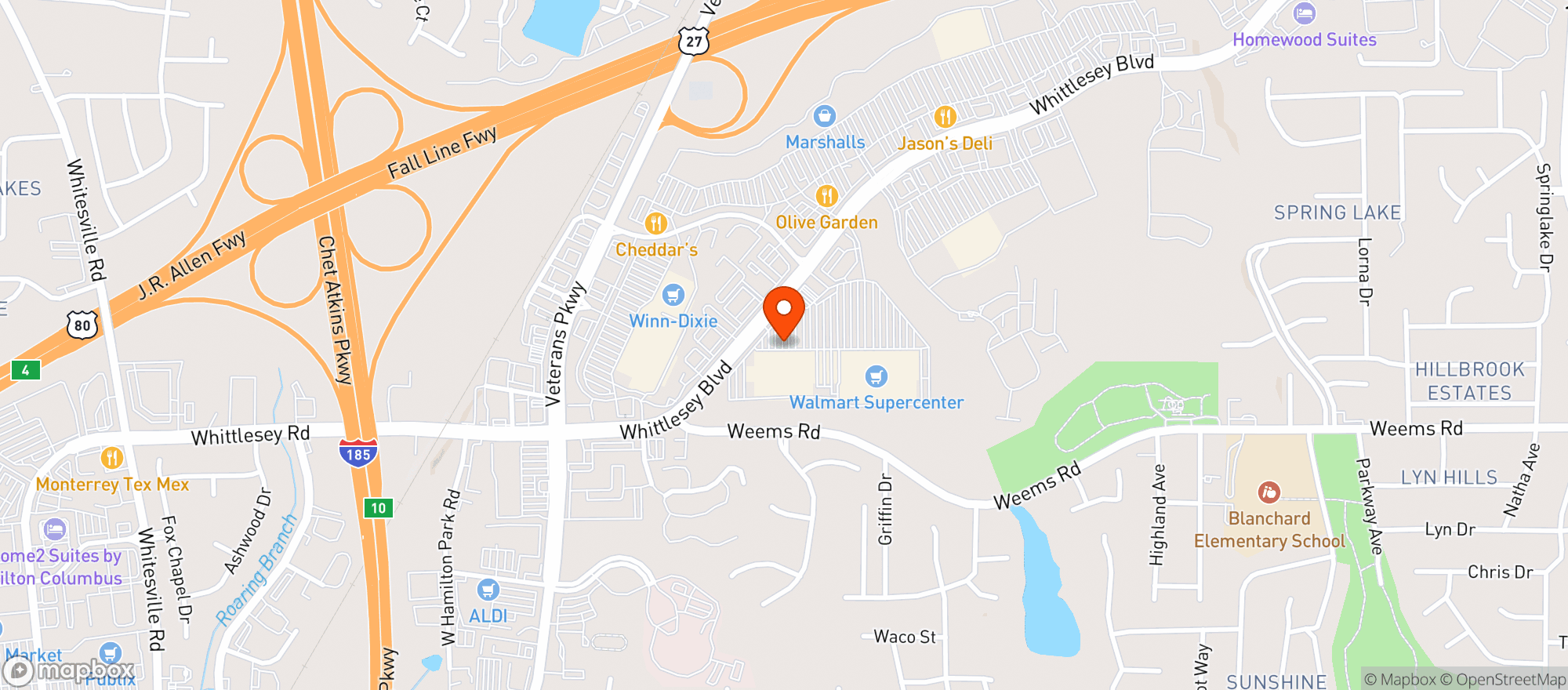 Map showing WALMART SUPERCENTER