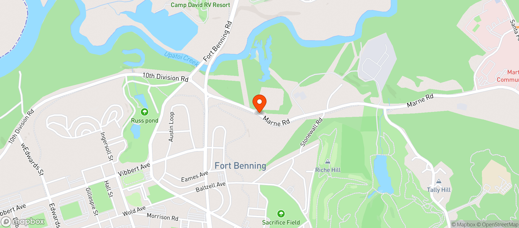 Map showing Kelly Hill Express Gas
