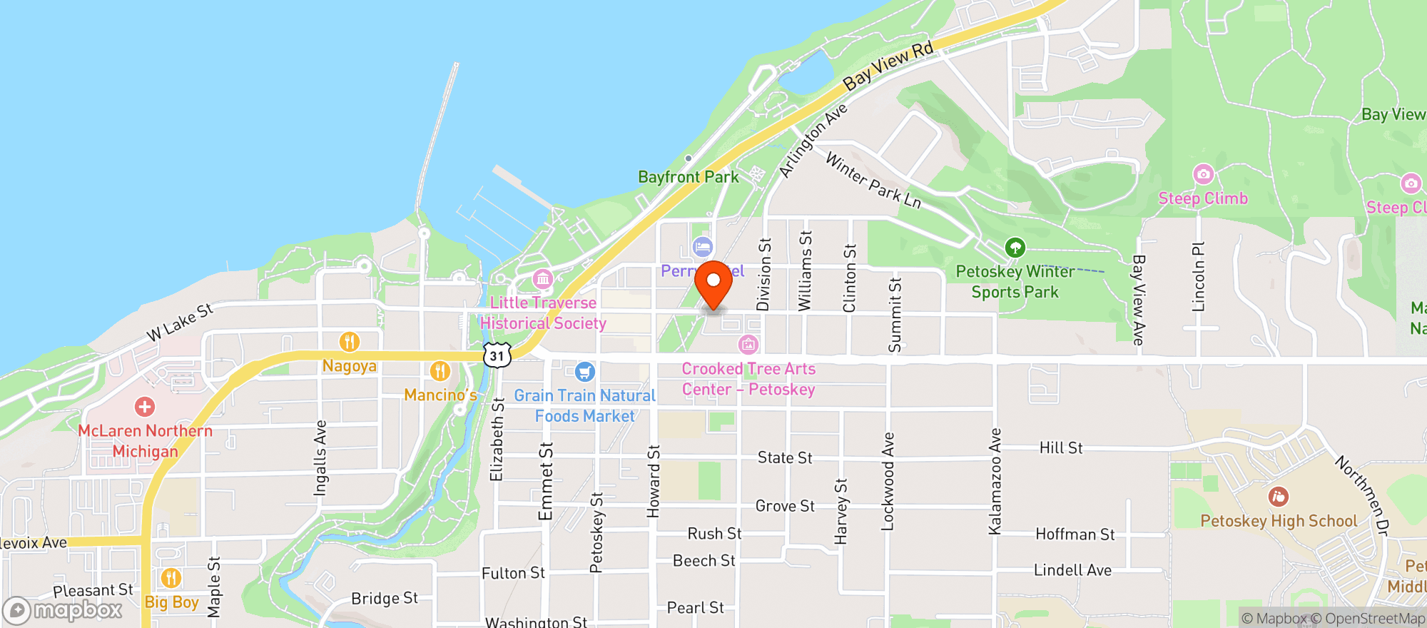 Map showing City Park Grill
